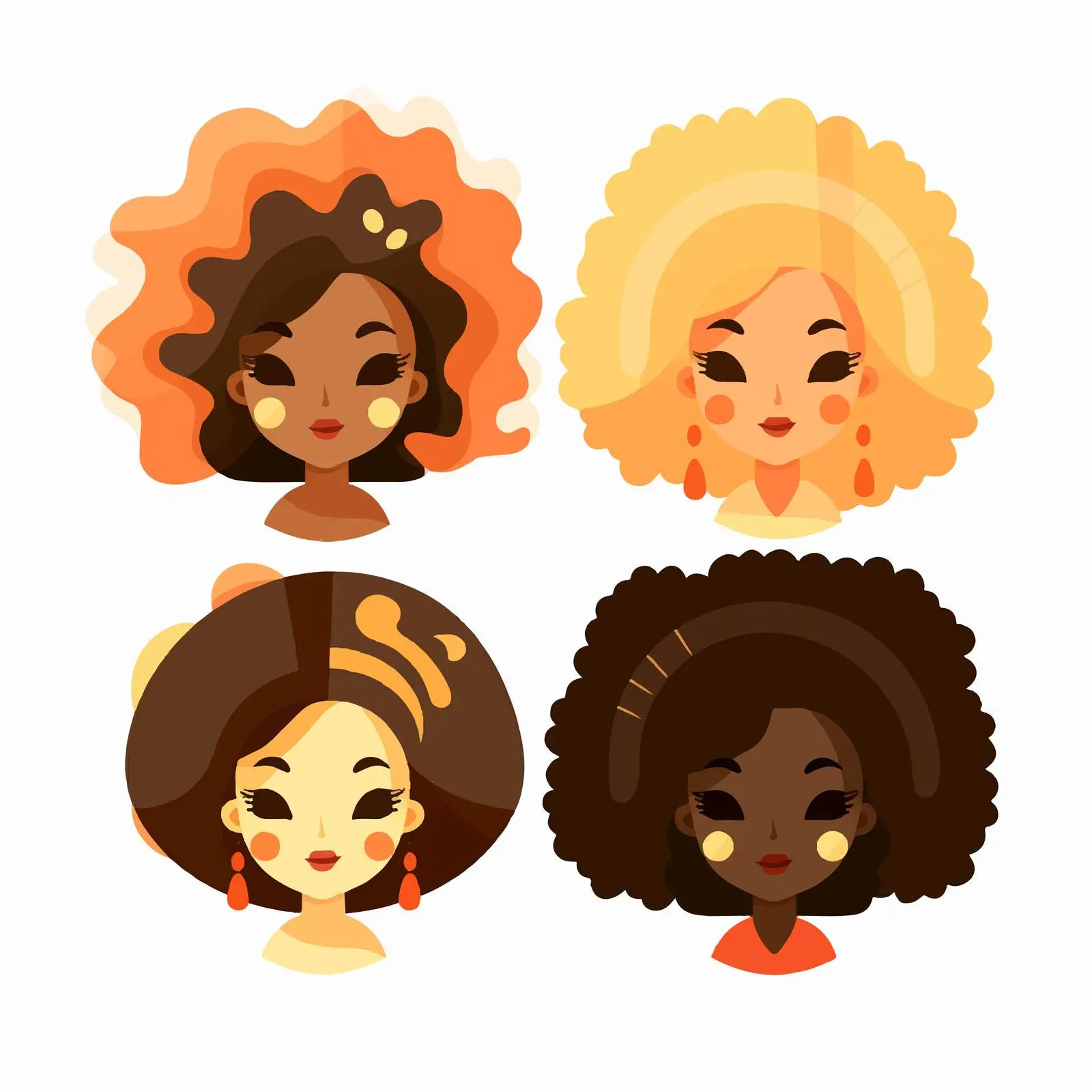 Afro Diversity Cartoon Vector Illustration – free inclusion image from Dotvec