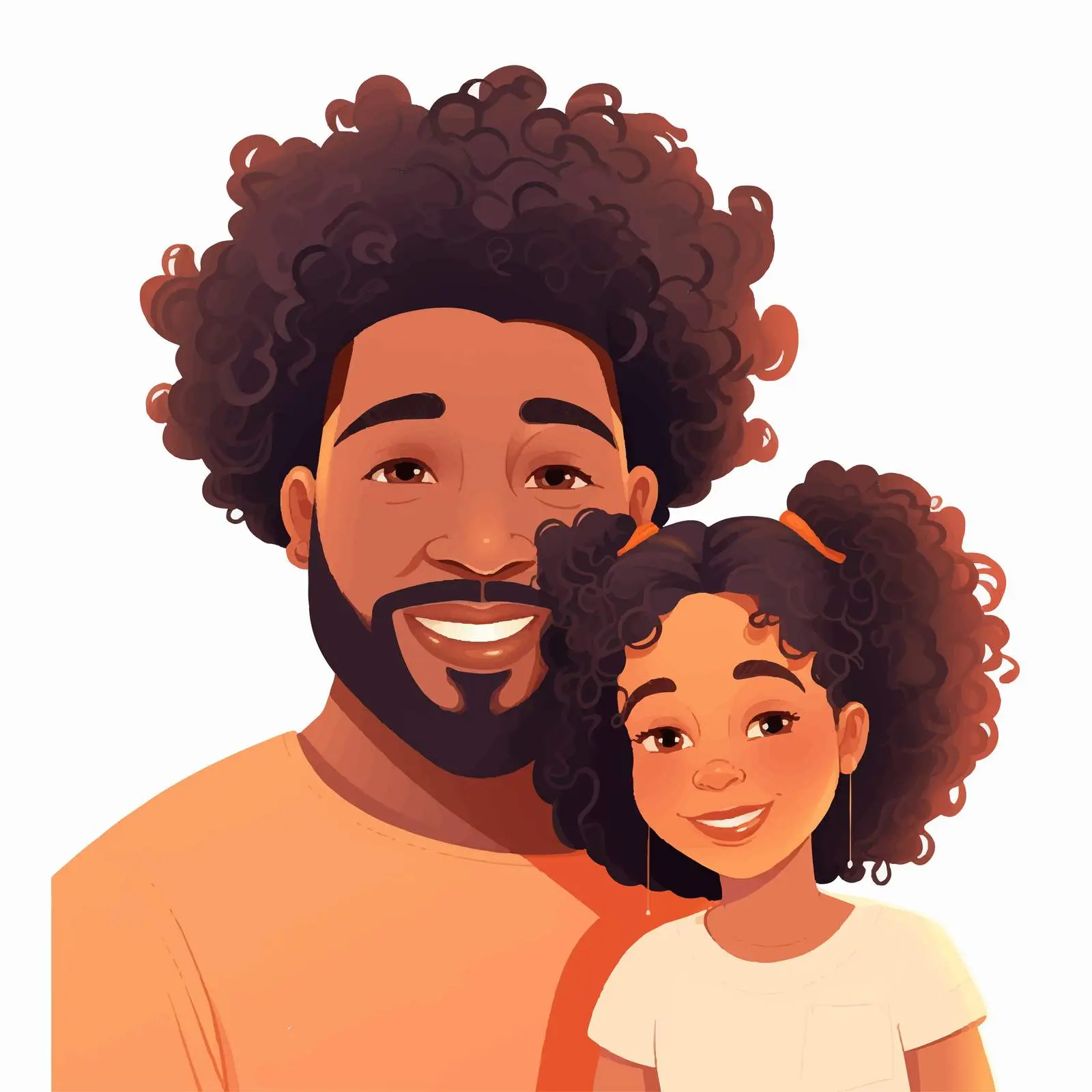 Afro Father and Daughter Cartoon Vector Illustration — free download from Dotvec