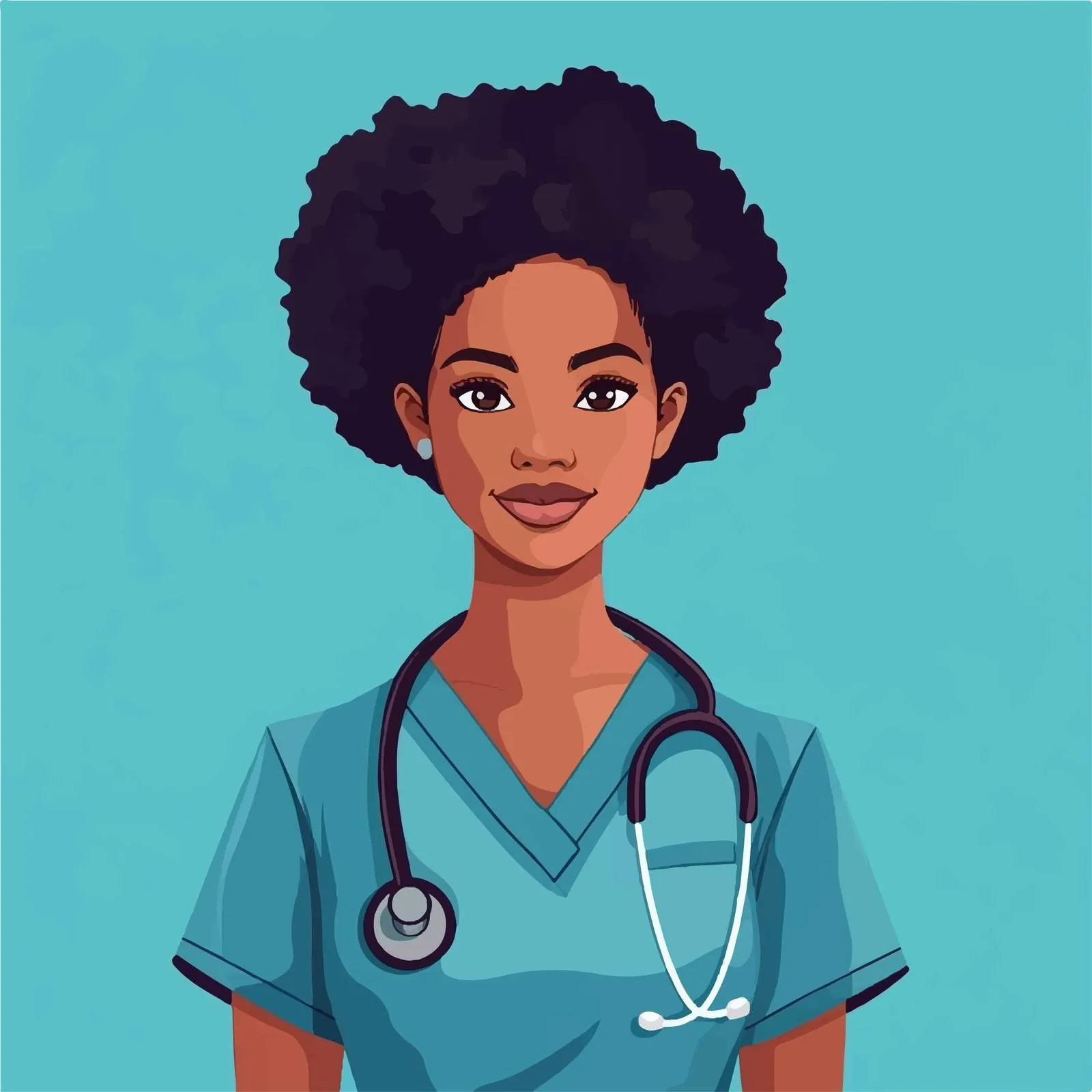 Afro Woman Professional Nurse Vector Illustration — free download from Dotvec
