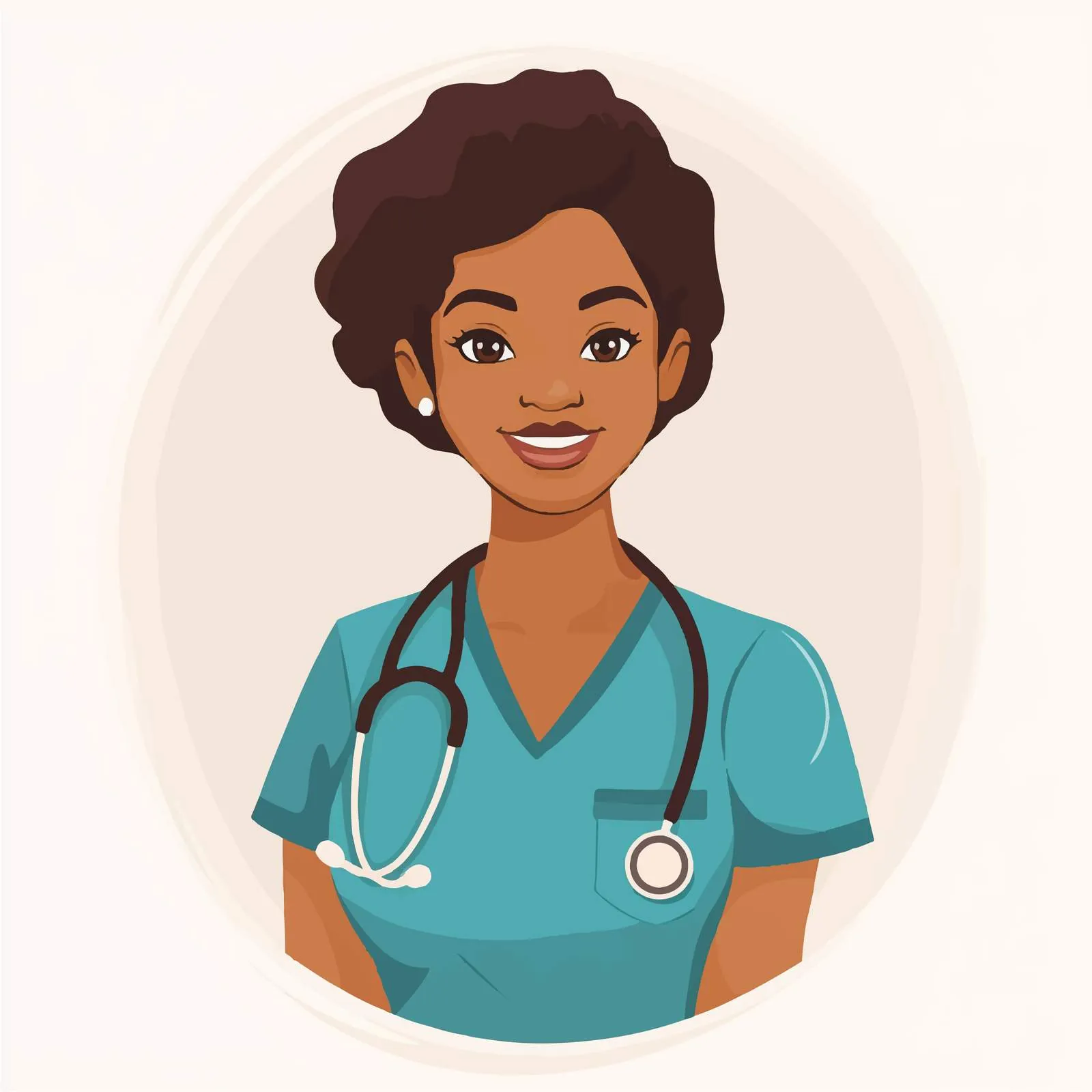 Professional Afro Woman Nurse Vector Illustration — free download from Dotvec