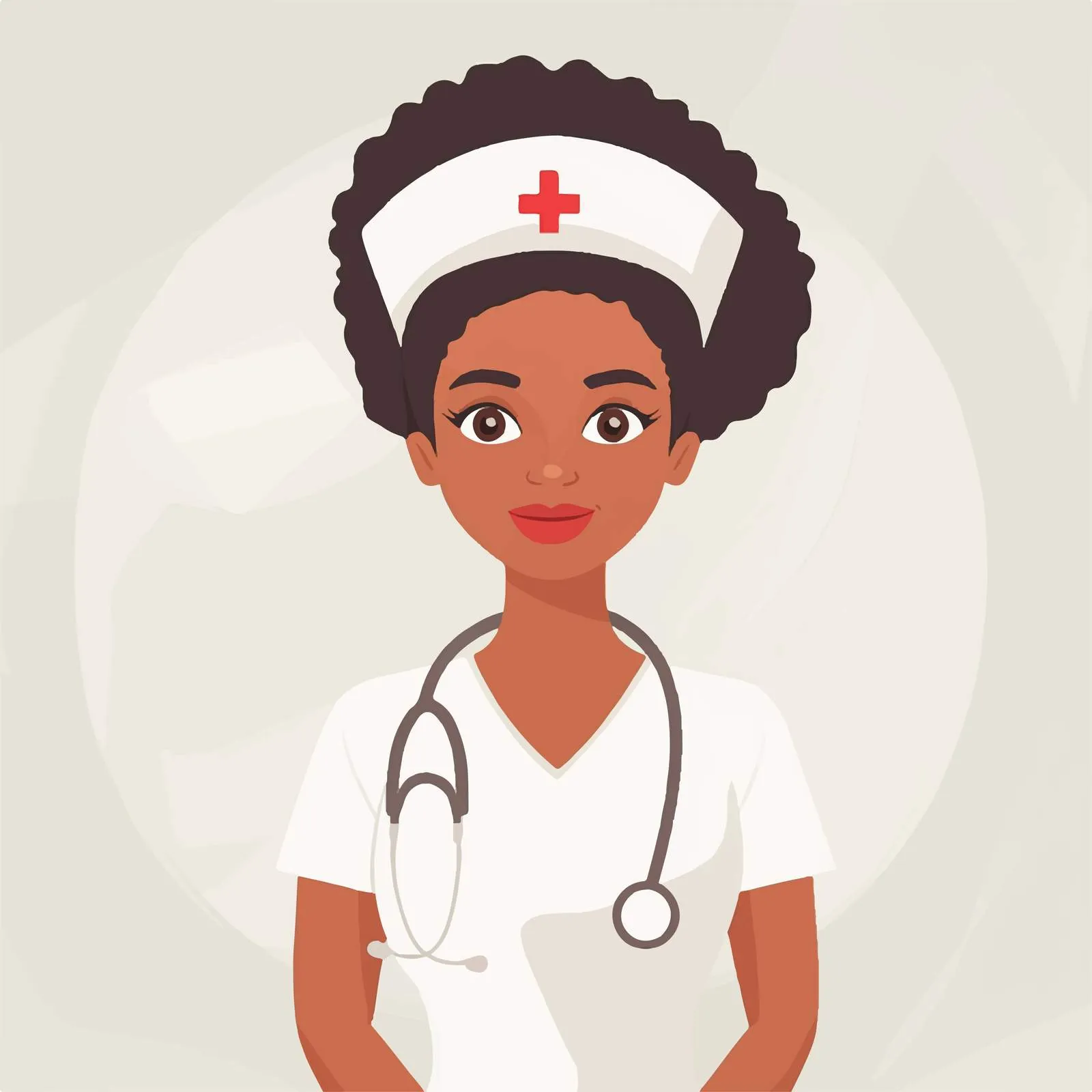 Afro Woman Nurse Vector Illustration – free nurse illustration image from Dotvec