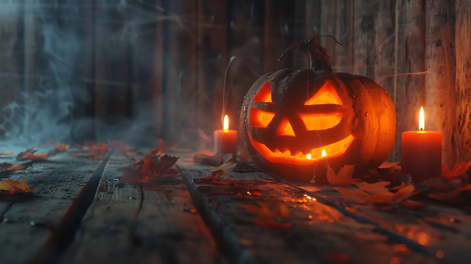 Intricate Halloween Pumpkin Carving on Wood — free download from Dotvec