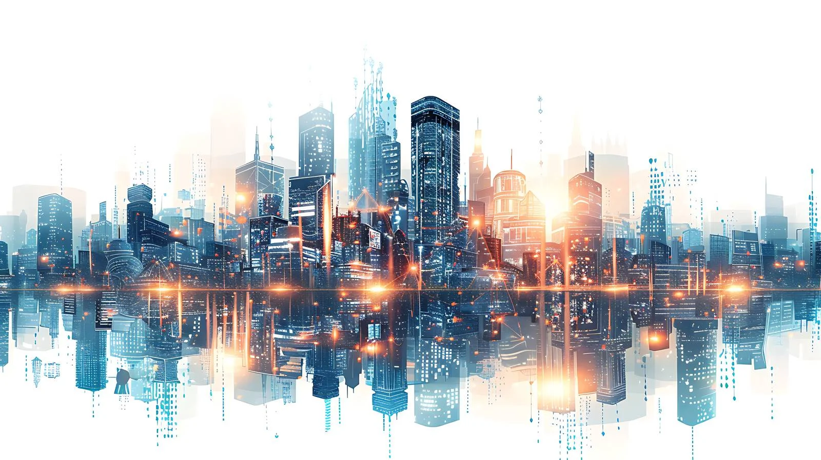 Futuristic Urban Landscape Drawing Isolated White — free download from Dotvec