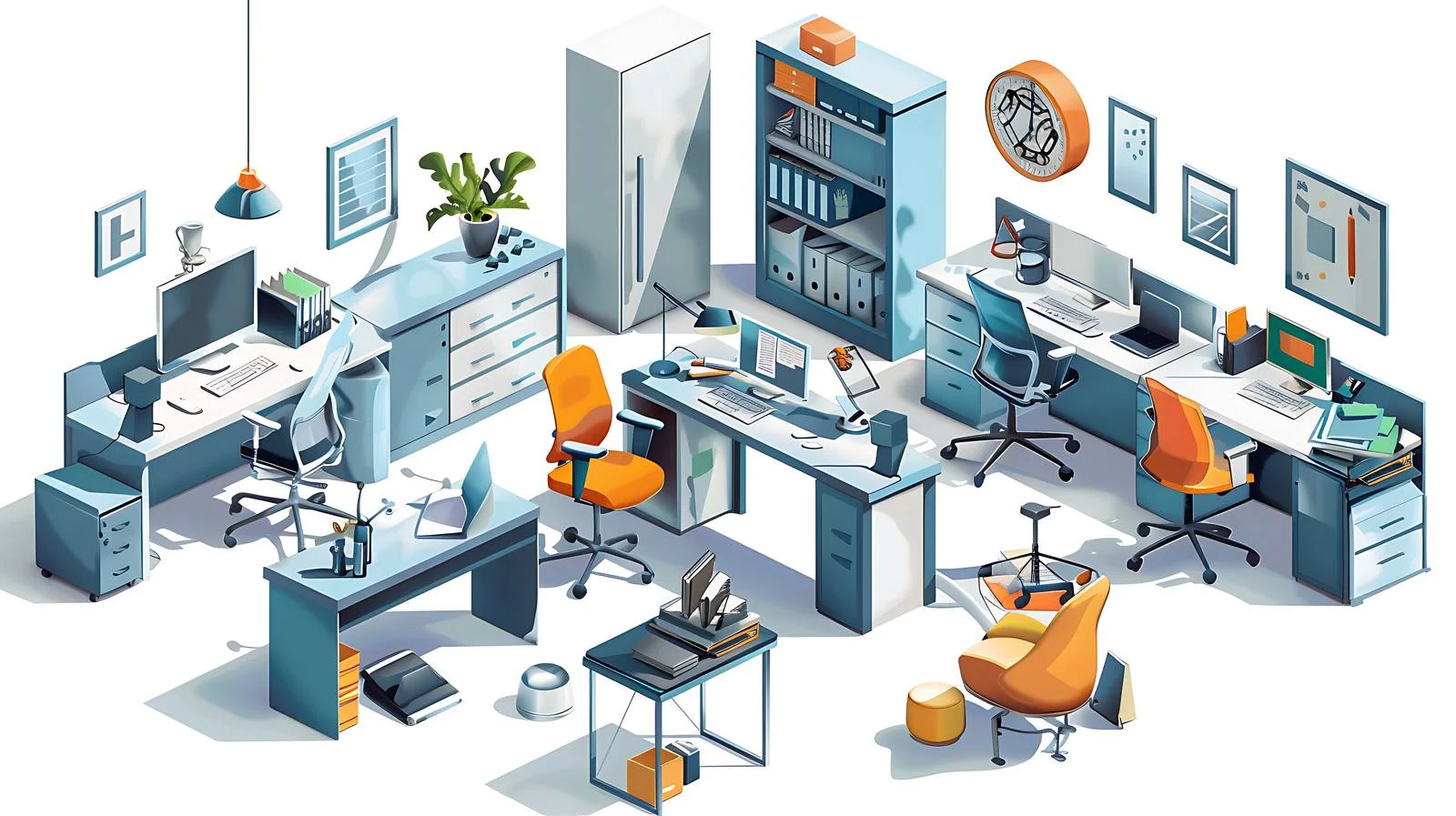 Professional Office Environment Illustration — free download from Dotvec