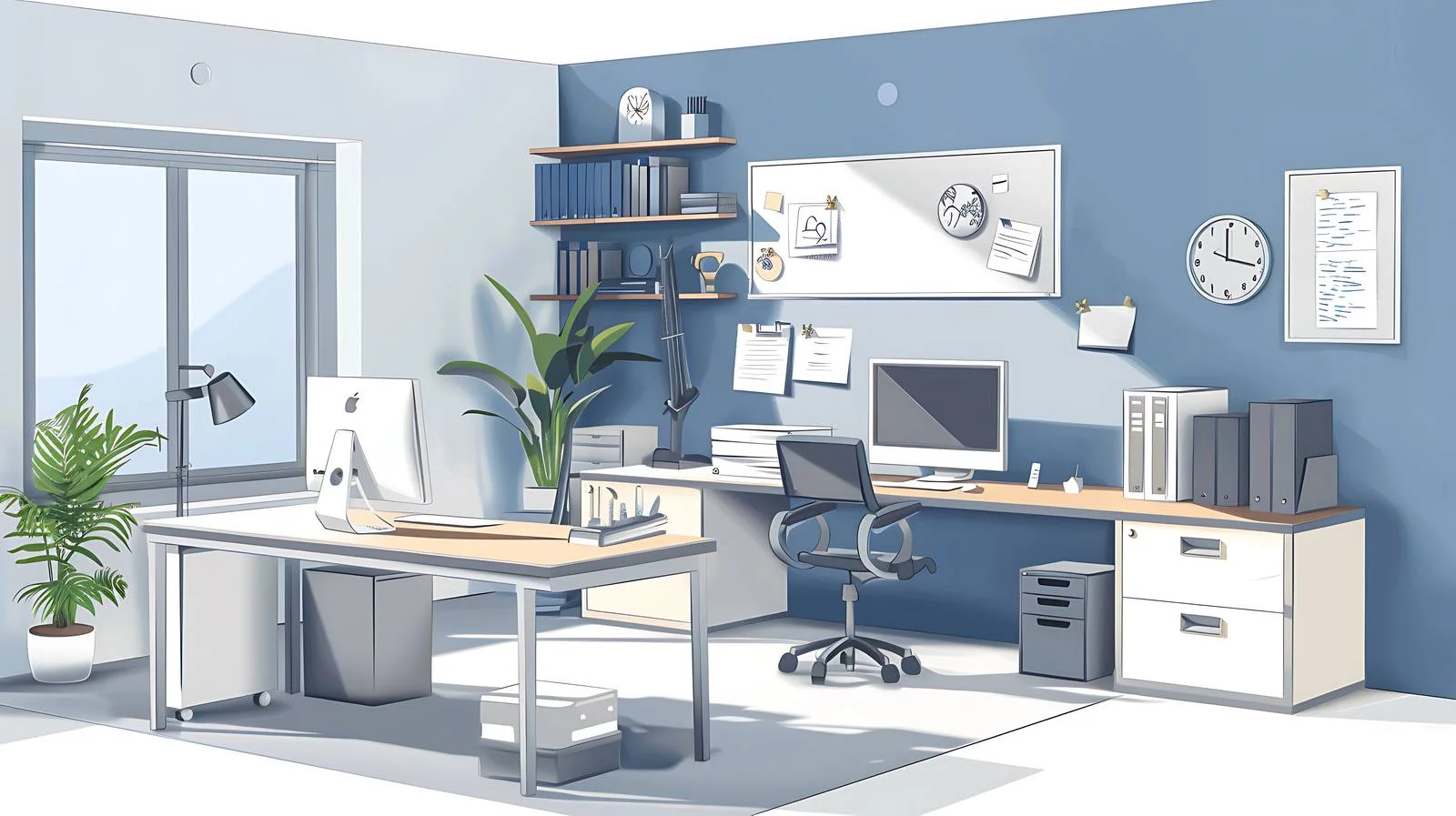 Professional Office Environment Illustration — free download from Dotvec