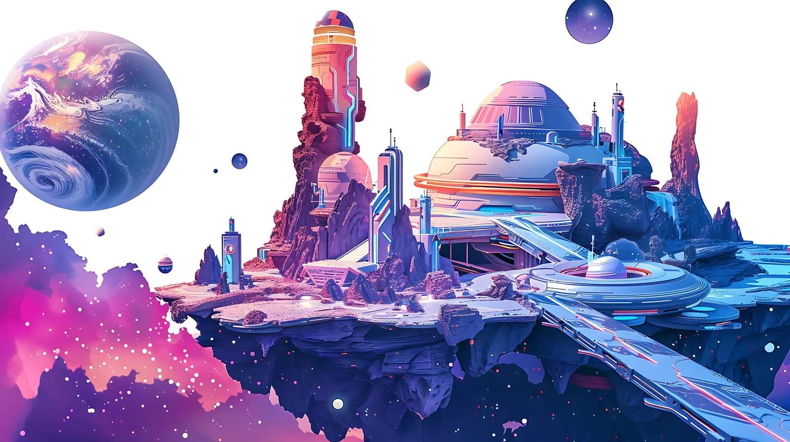 Futuristic Platform in Space Environment — free download from Dotvec