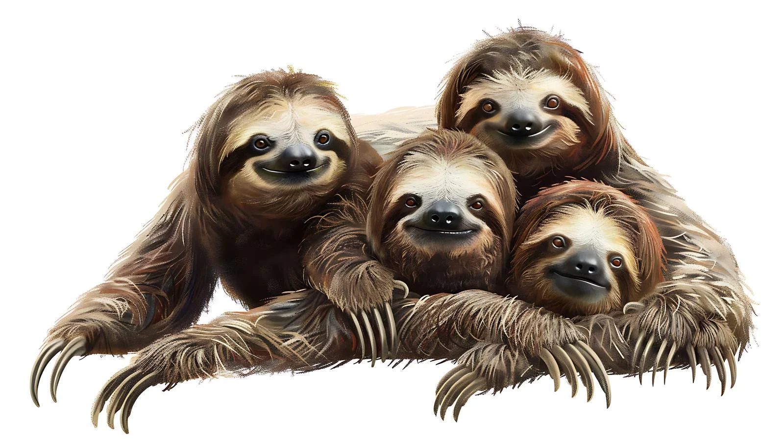 Cute Sloths on White Background — free download from Dotvec