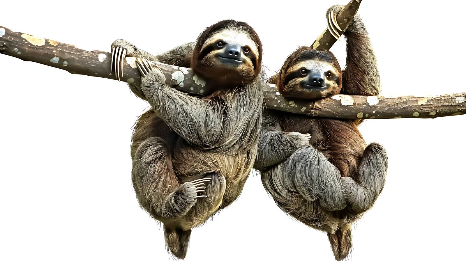 Sloth Pair on White Background — free download from Dotvec