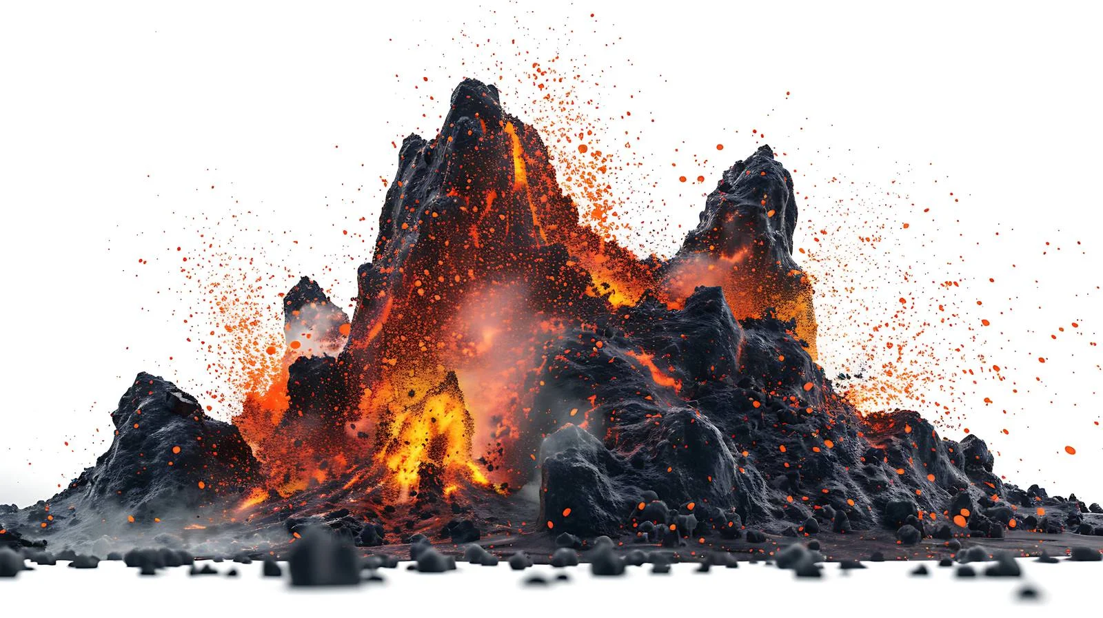 Volcanic eruption on white background — free download from Dotvec