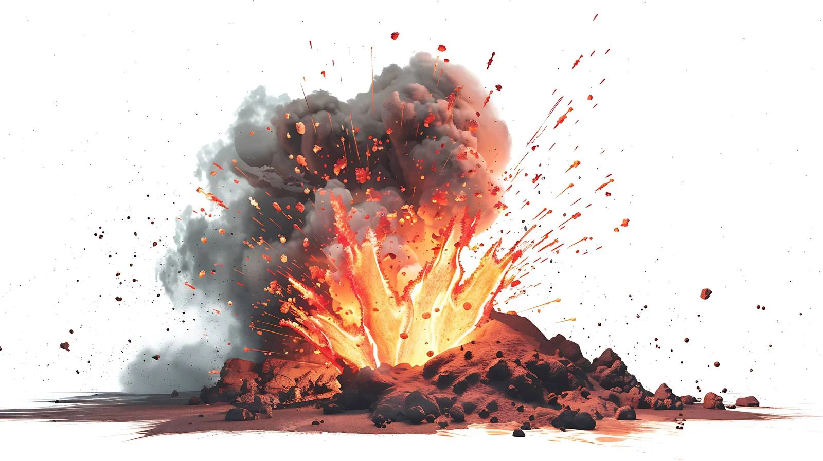 Volcanic eruption on isolated island — free download from Dotvec