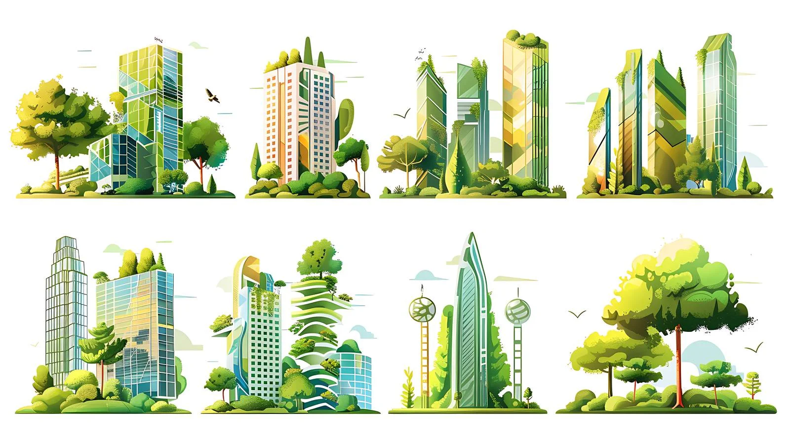 Green City Illustration — free download from Dotvec