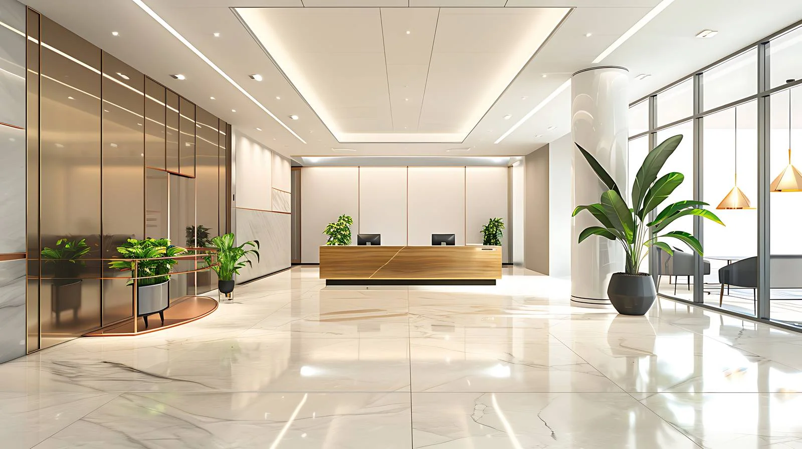 Modern Office Lobby Illustration — free download from Dotvec