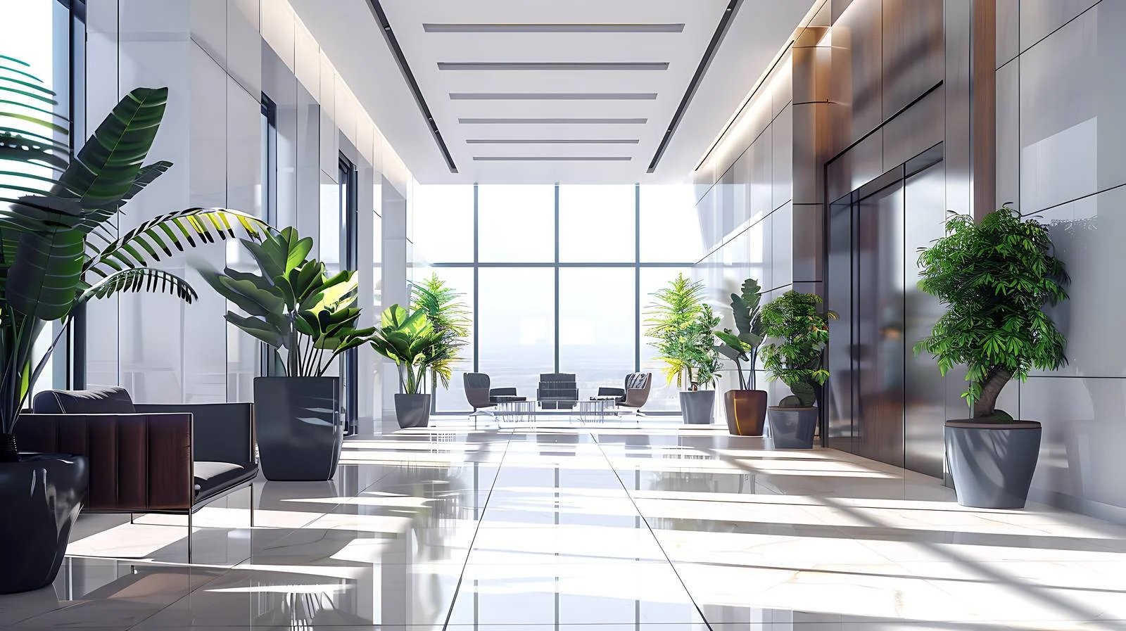 Modern Office Building Lobby Design Sketch — free download from Dotvec
