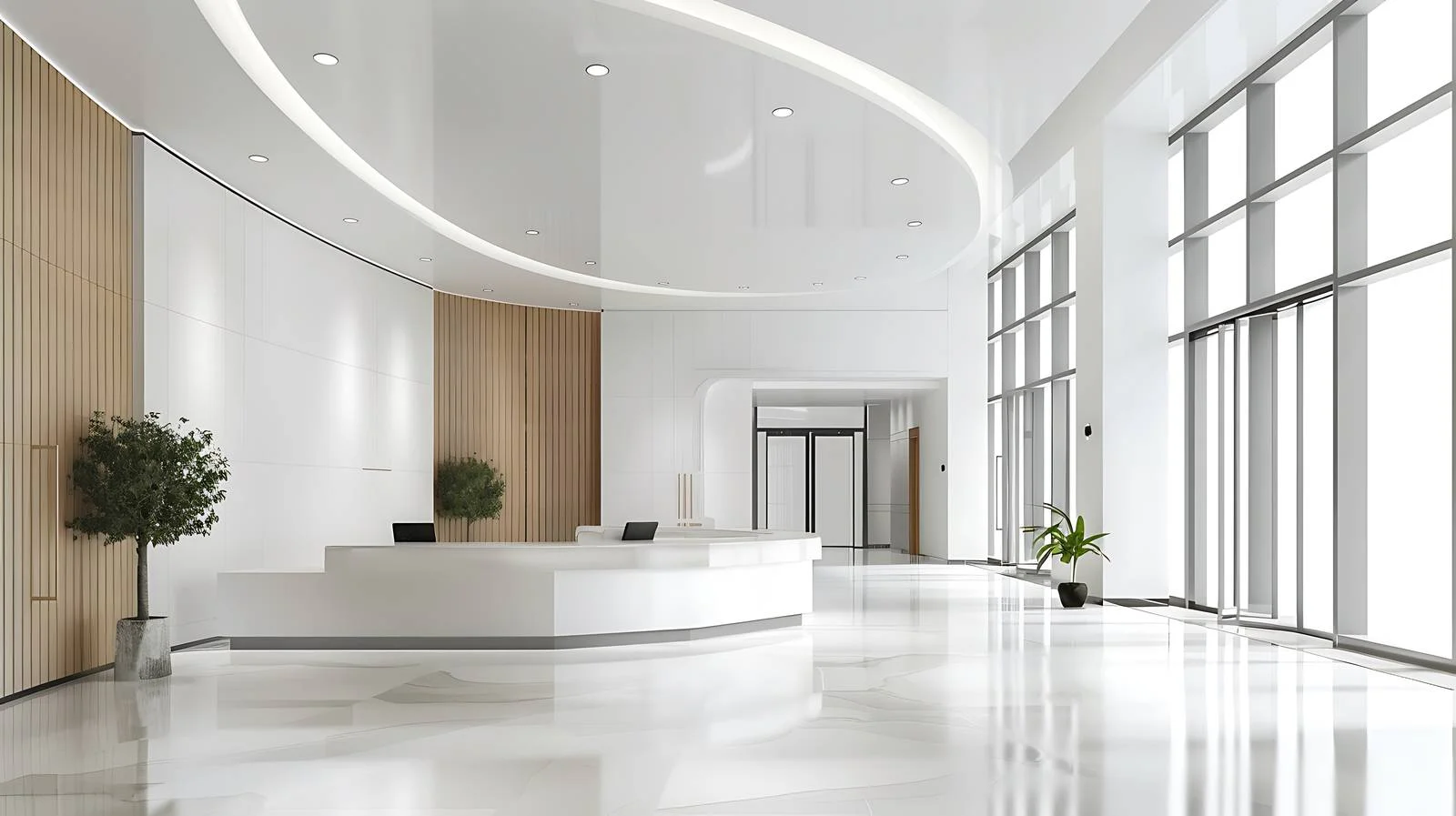 Modern Office Lobby Illustration — free download from Dotvec