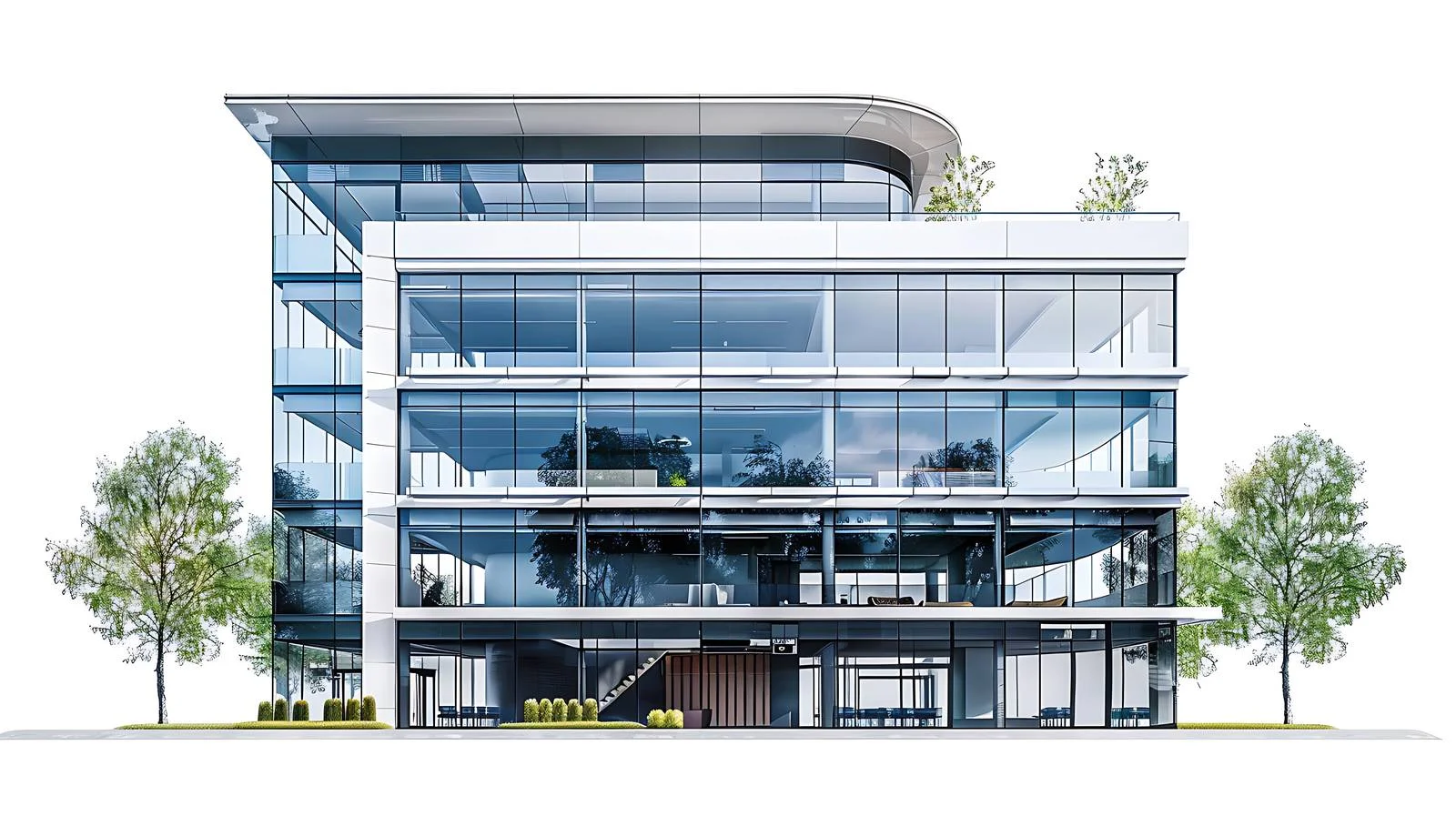 Modern Office Building Exterior Design Concept — free download from Dotvec
