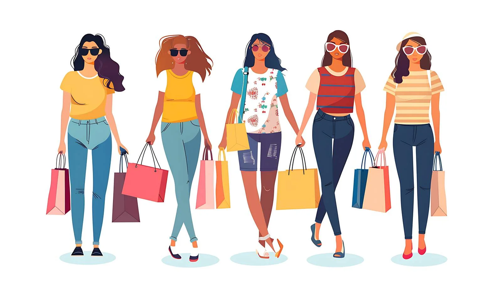 Modern Women Shopping Illustration — free download from Dotvec
