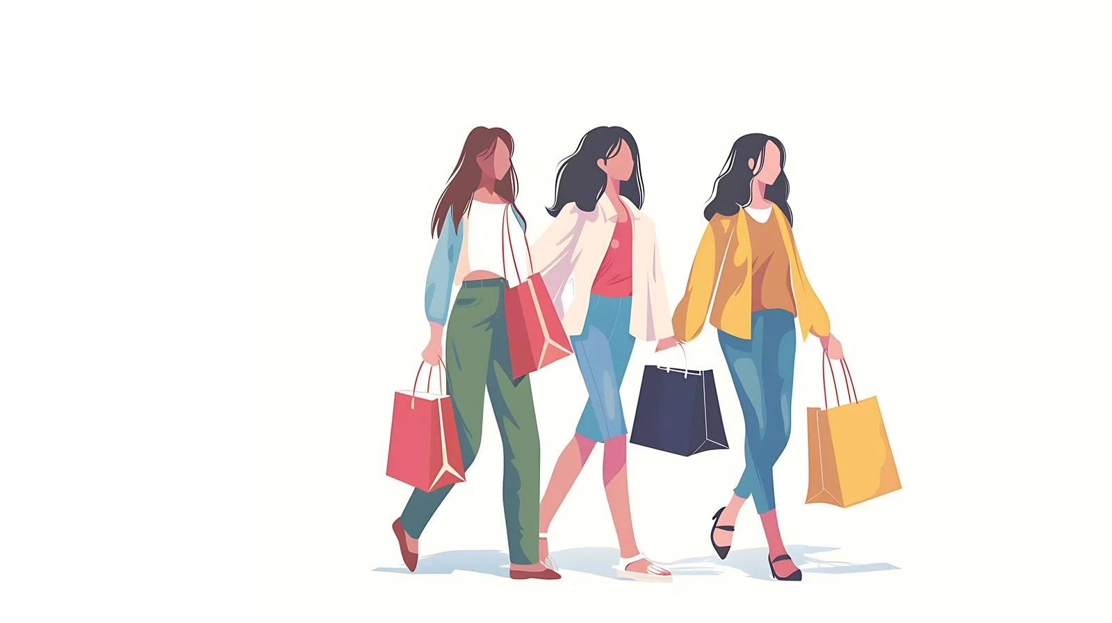 Fashionable Women Shopping Illustration — free download from Dotvec