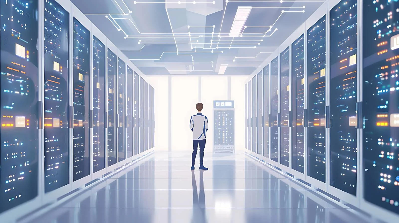 Futuristic Data Center Room Infrastructure — free download from Dotvec