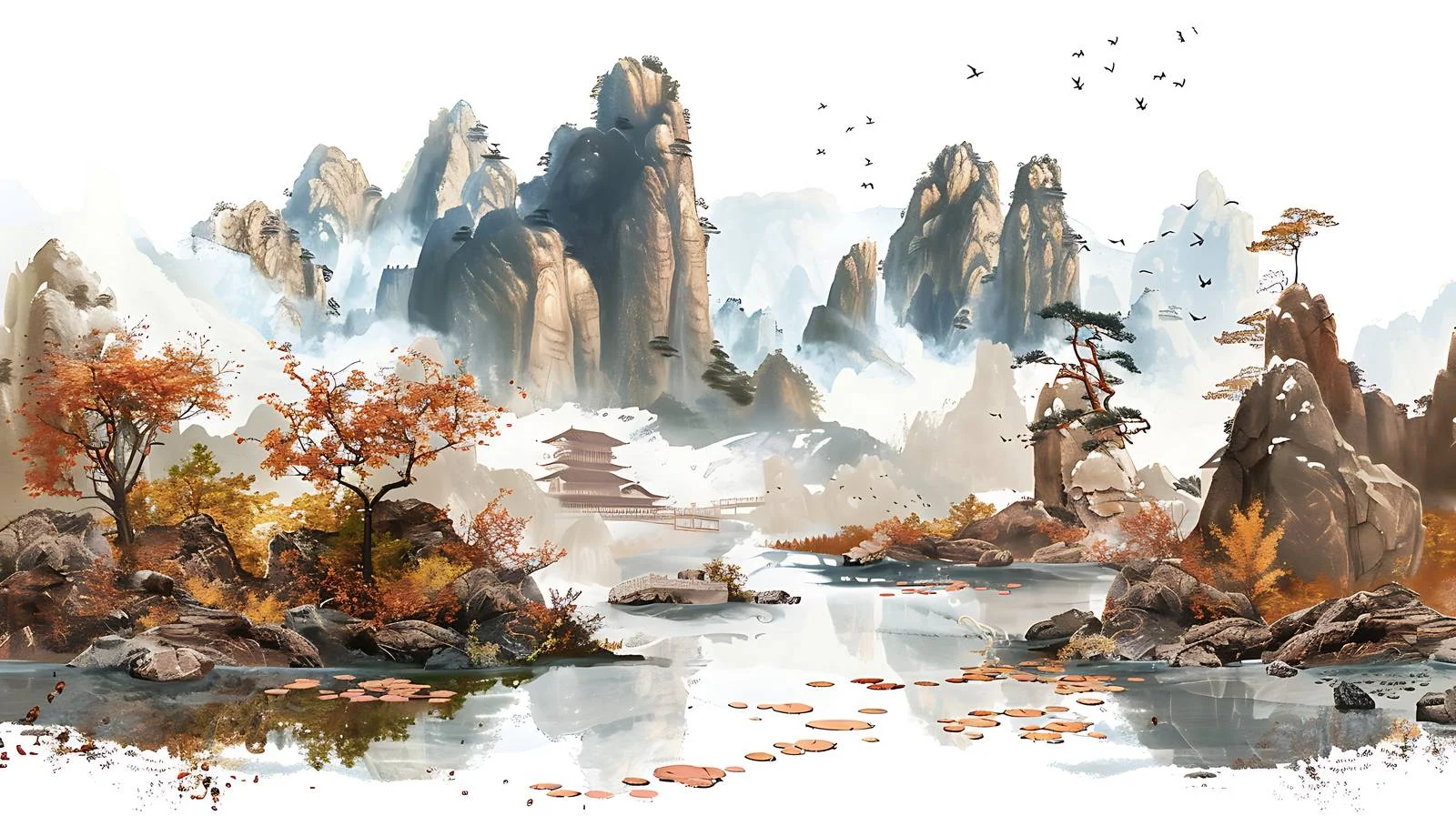 Reimagined ancient terrain in vibrant hues — free download from Dotvec