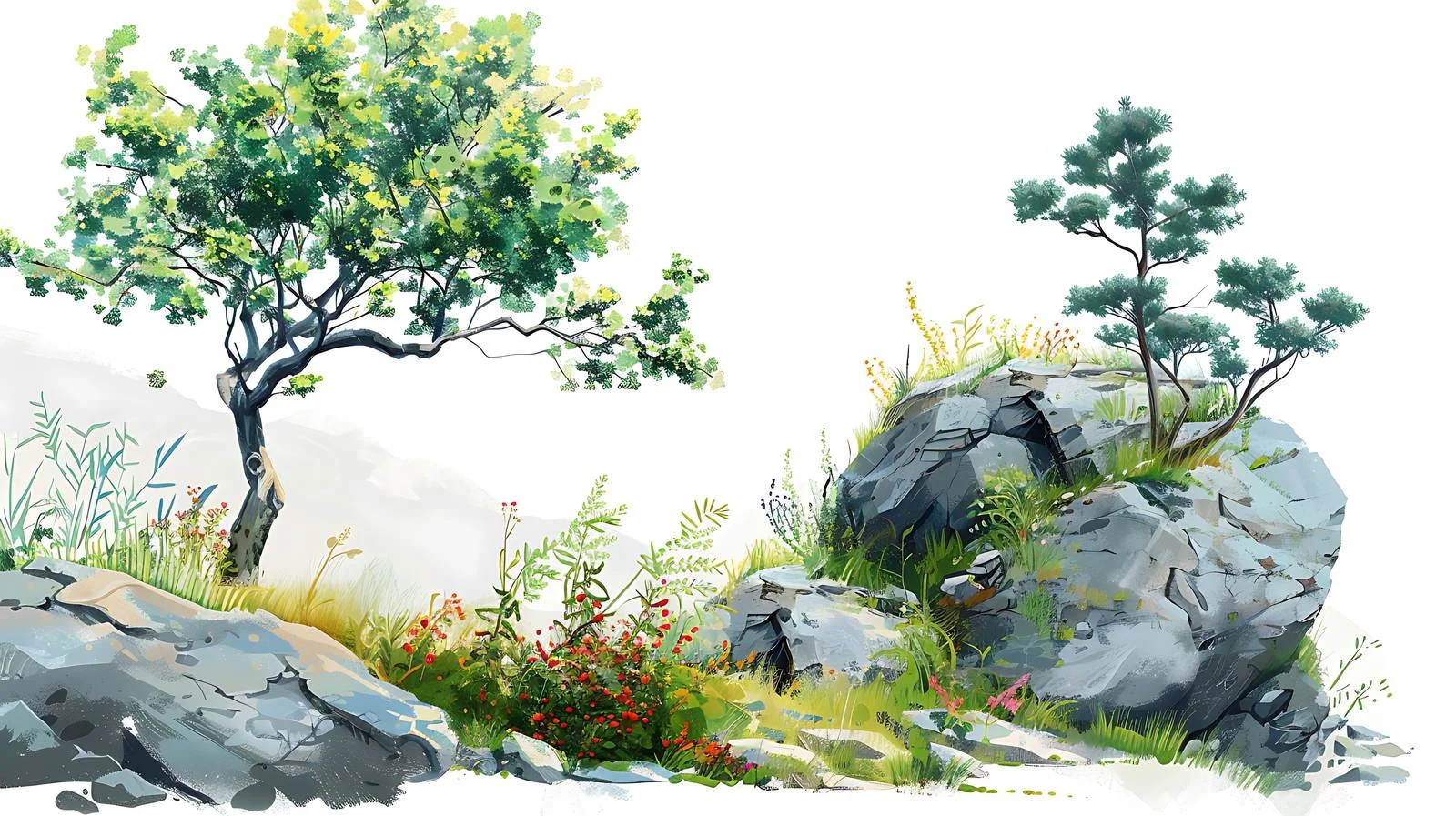 Vibrant nature landscapes in isolated setting — free download from Dotvec