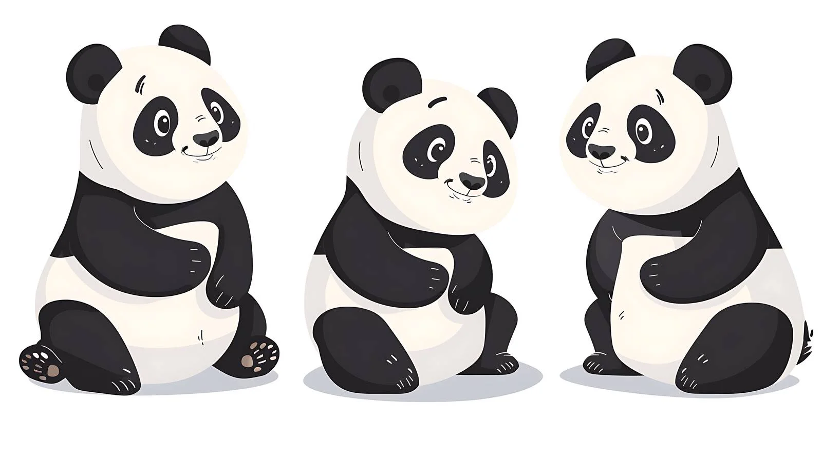 Pandas Illustrations on White Background — free download from Dotvec