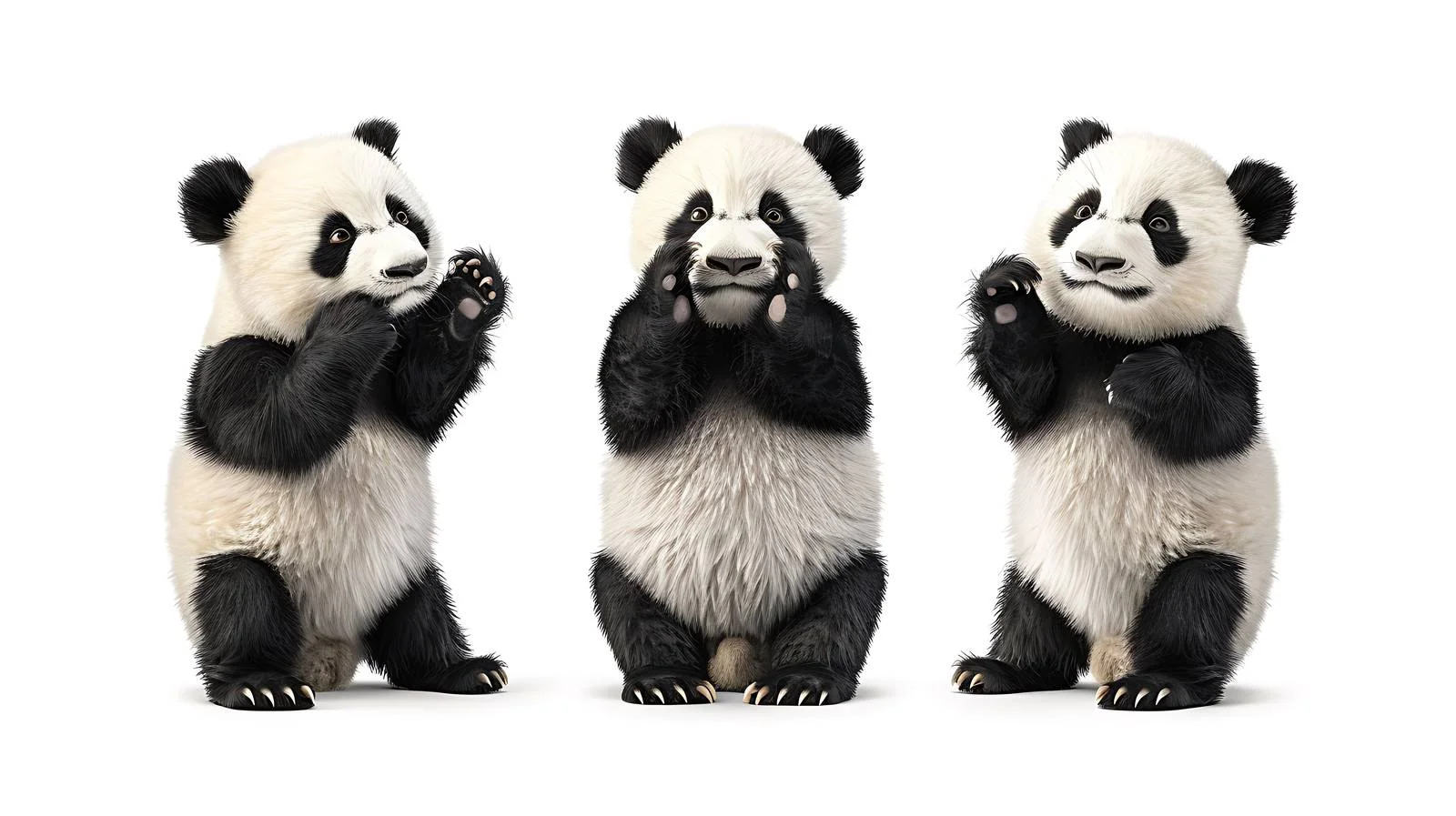 Panda Illustrations on White Background — free download from Dotvec
