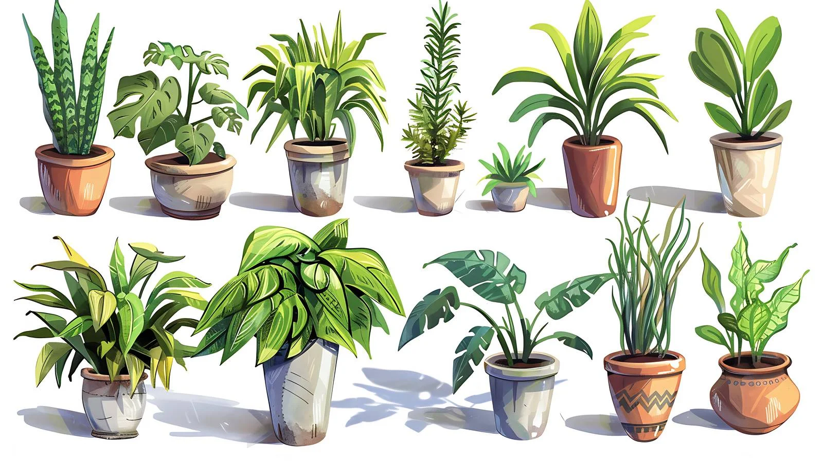 Vibrant potted flora, isolated setting — free download from Dotvec