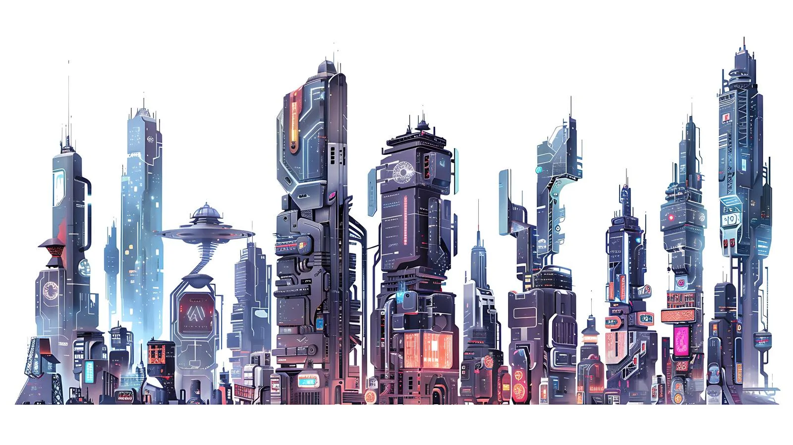 Futuristic Cityscapes Illustration — free download from Dotvec