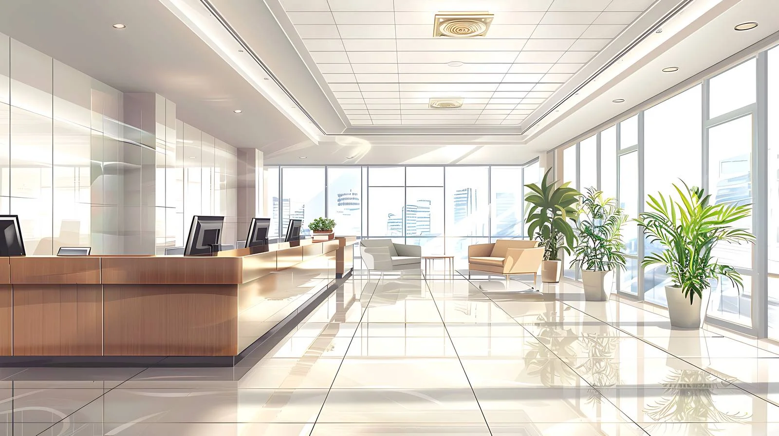 Modern Office Building Design Concept Render — free download from Dotvec