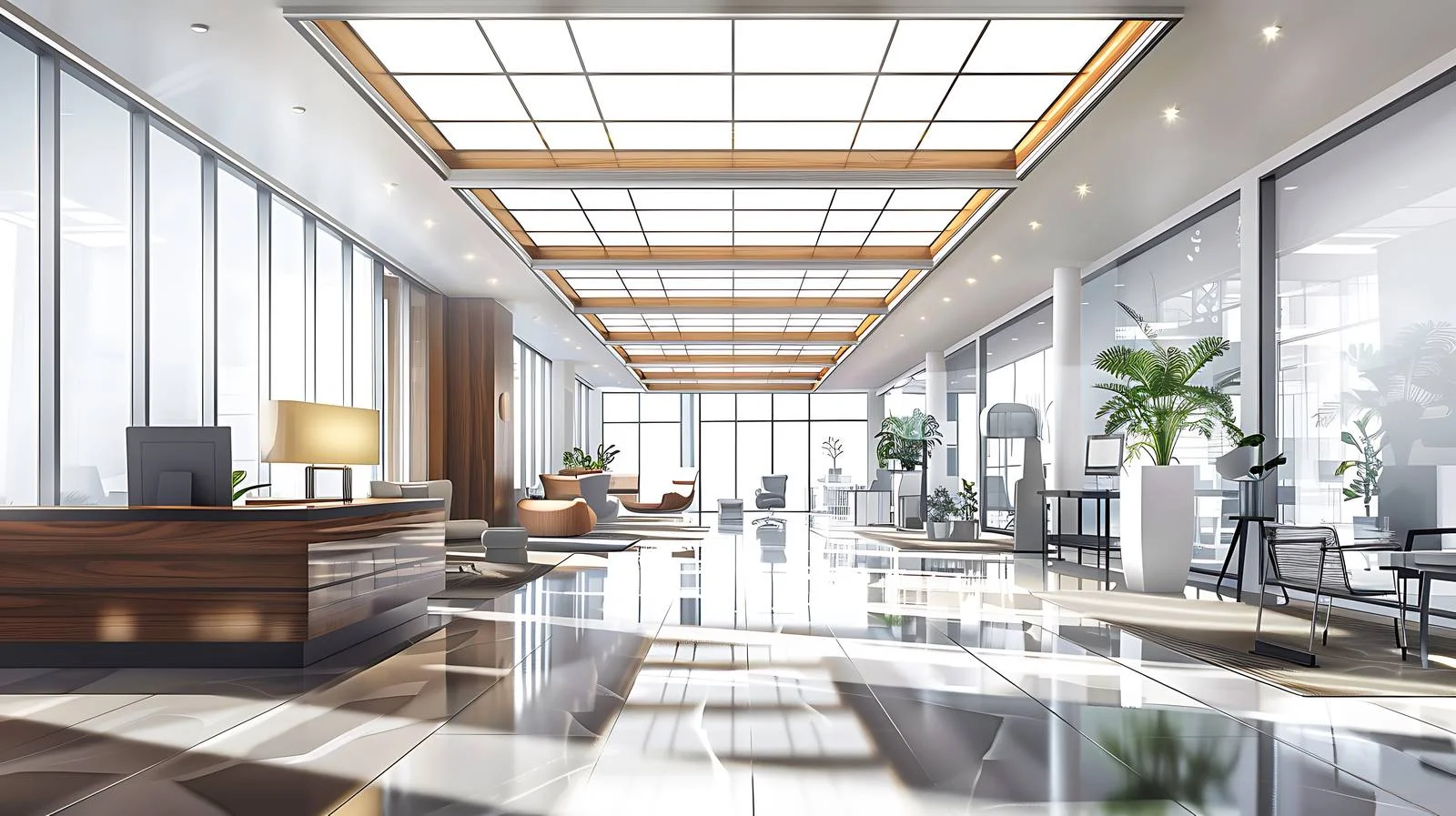 Modern Office Building with Expansive Interior — free download from Dotvec