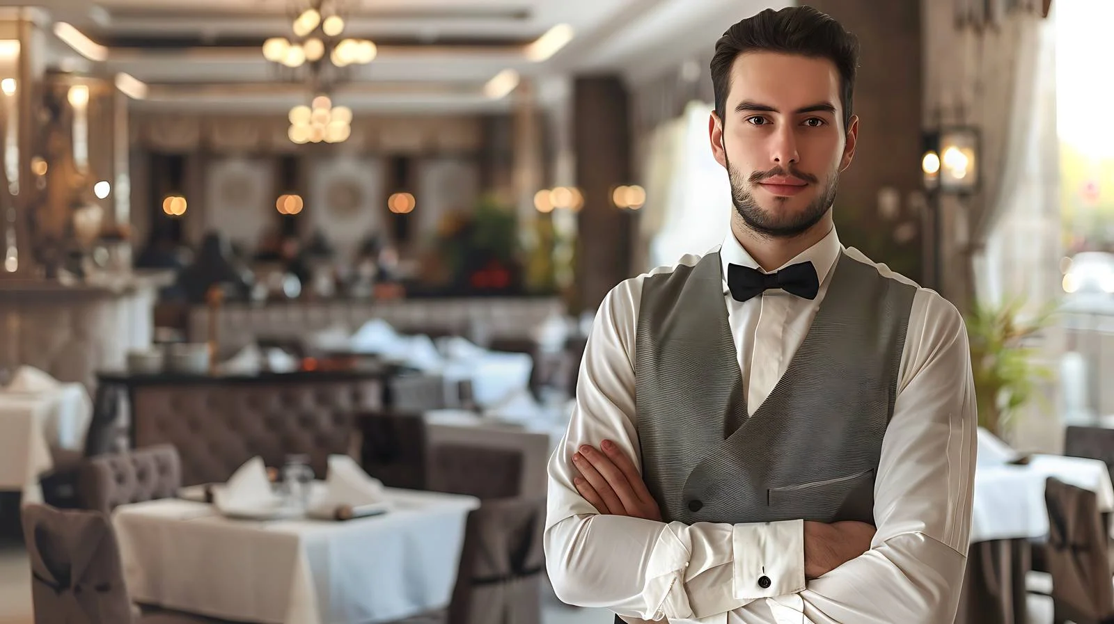 Server in restaurant setting, isolated view — free download from Dotvec