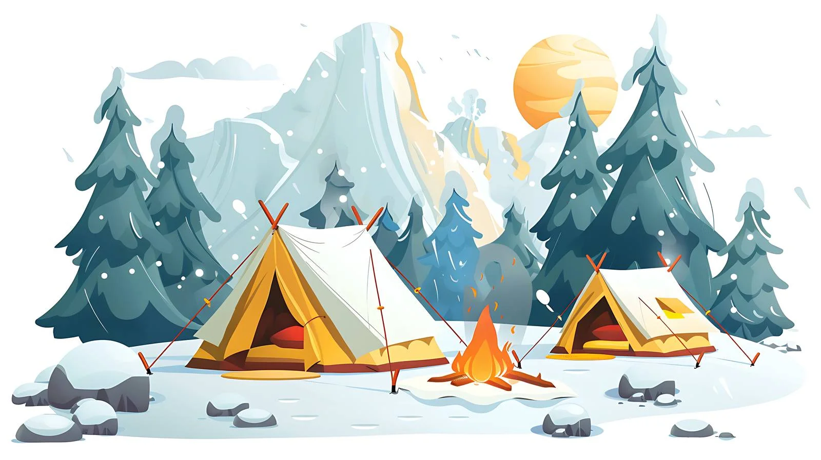 Outdoor Adventure Camping Trip White Background — free download from Dotvec
