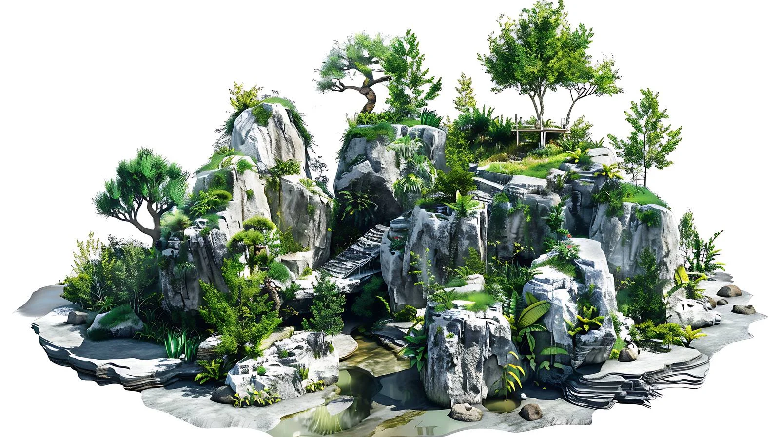 Vivid Landscape Scene with Isolated Elements — free download from Dotvec