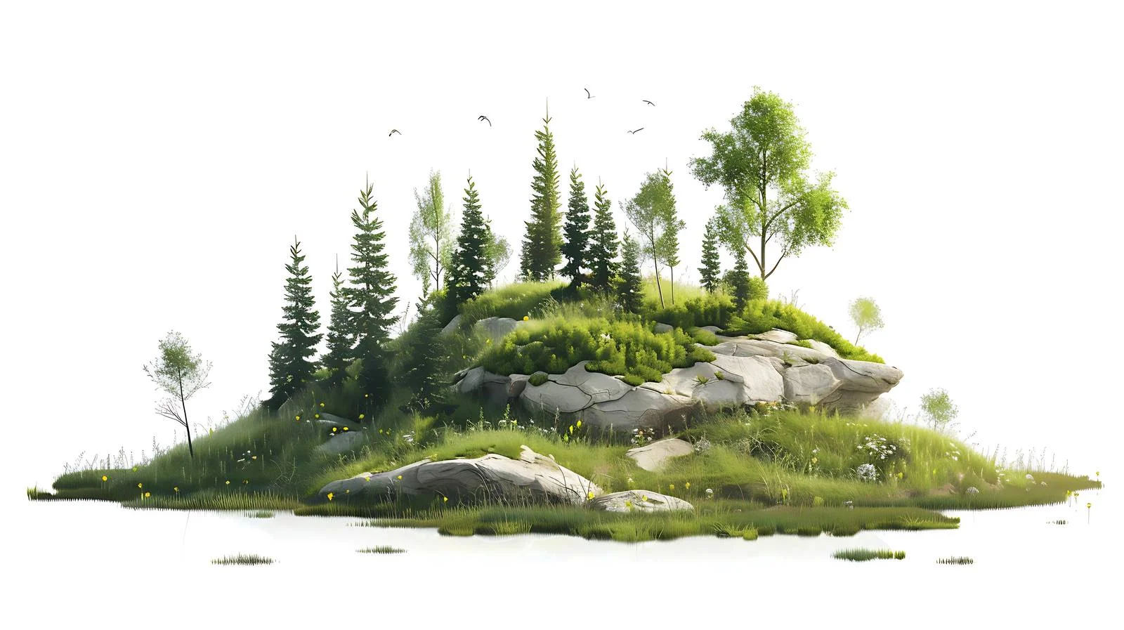 Fantasy Island Landscape Illustration — free download from Dotvec