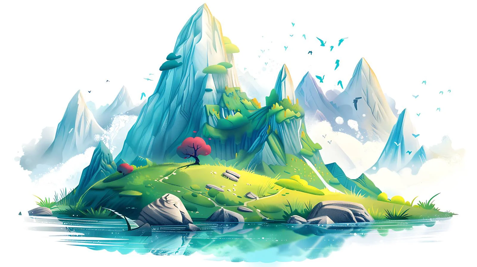 Fantastic Landscape Illustration Isola — free download from Dotvec