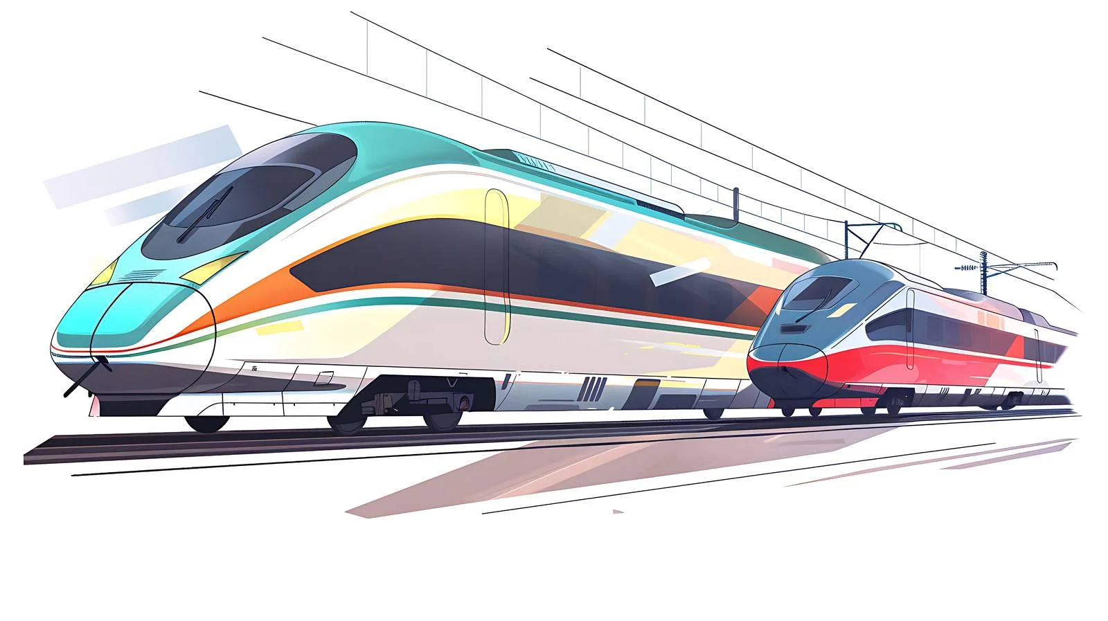 High-Speed Train Illustrations Isolated on White — free download from Dotvec