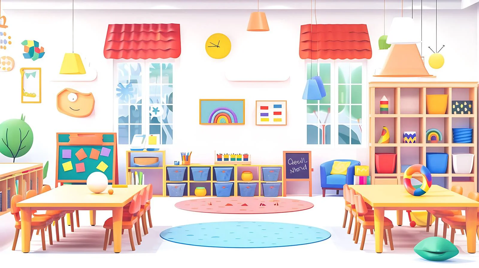 Kindergarten Classroom Illustration — free download from Dotvec