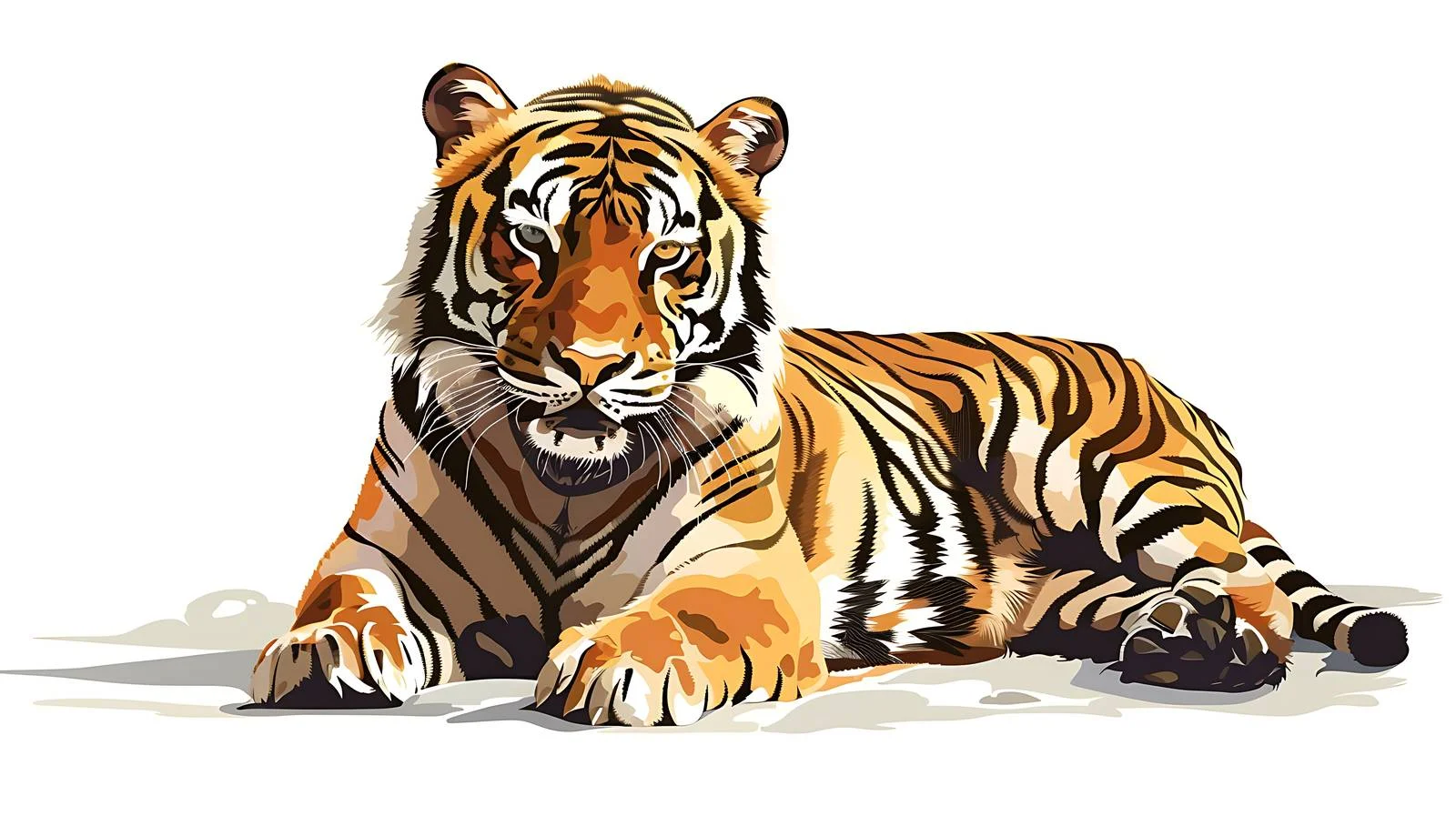 Tiger Illustration on White Background — free download from Dotvec