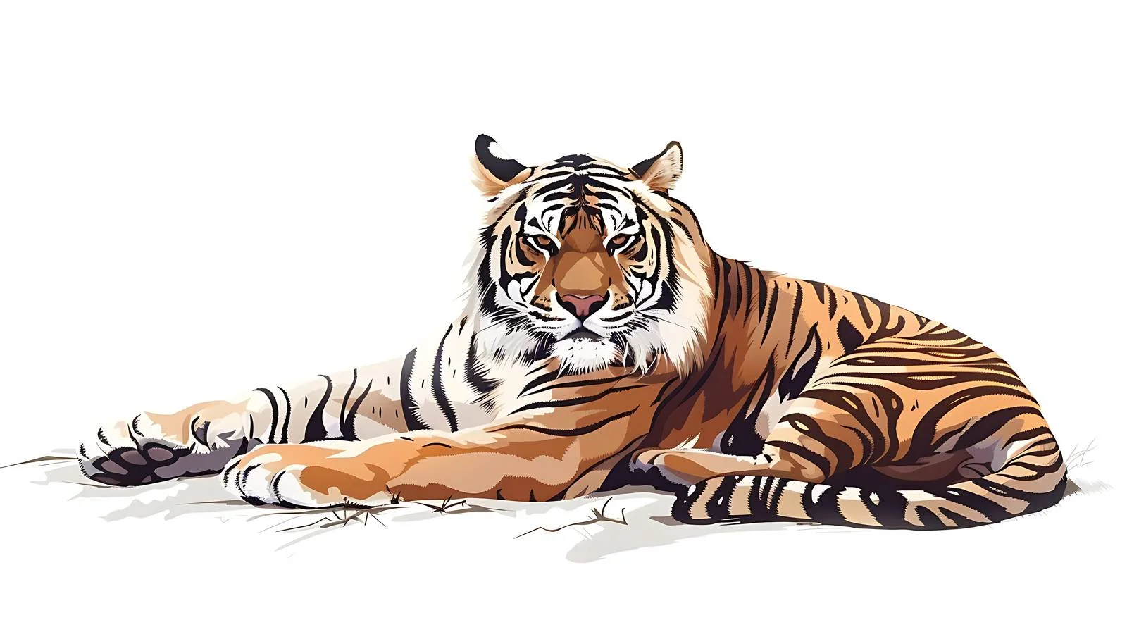 Tiger Illustration on White Background — free download from Dotvec