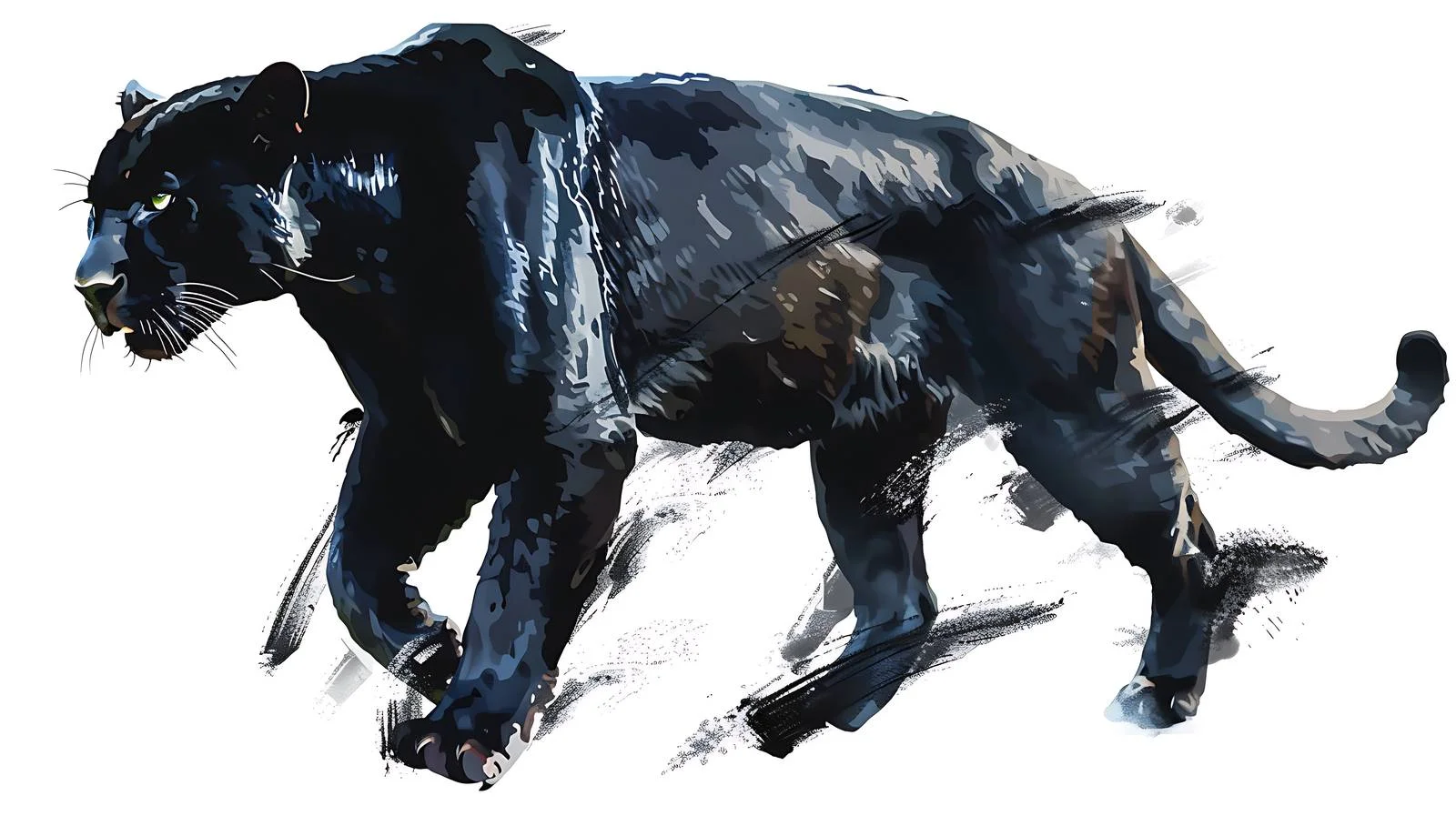 Isolated White Panther Illustration — free download from Dotvec