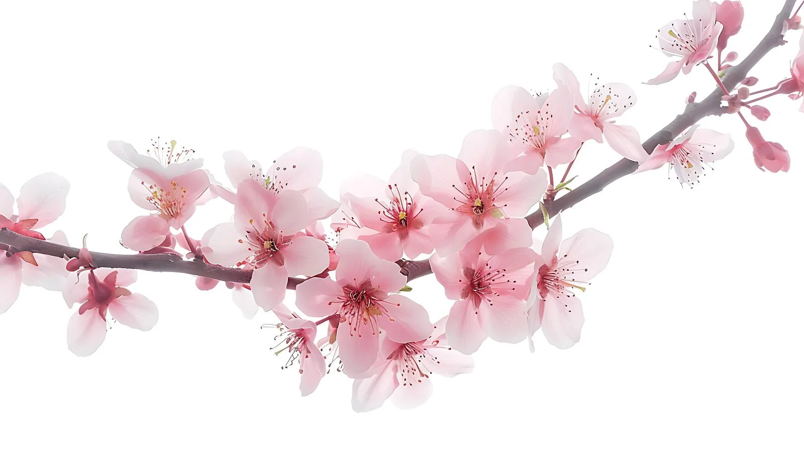 Delicate peach blossom on white background — free download from Dotvec