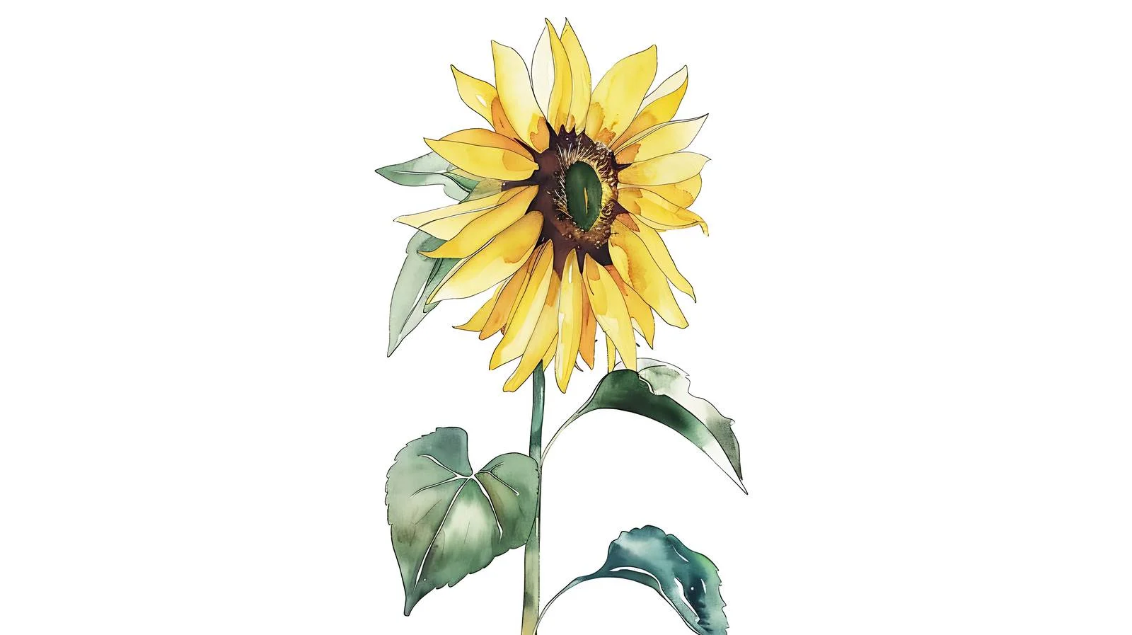 Sunflower Illustration White Background — free download from Dotvec