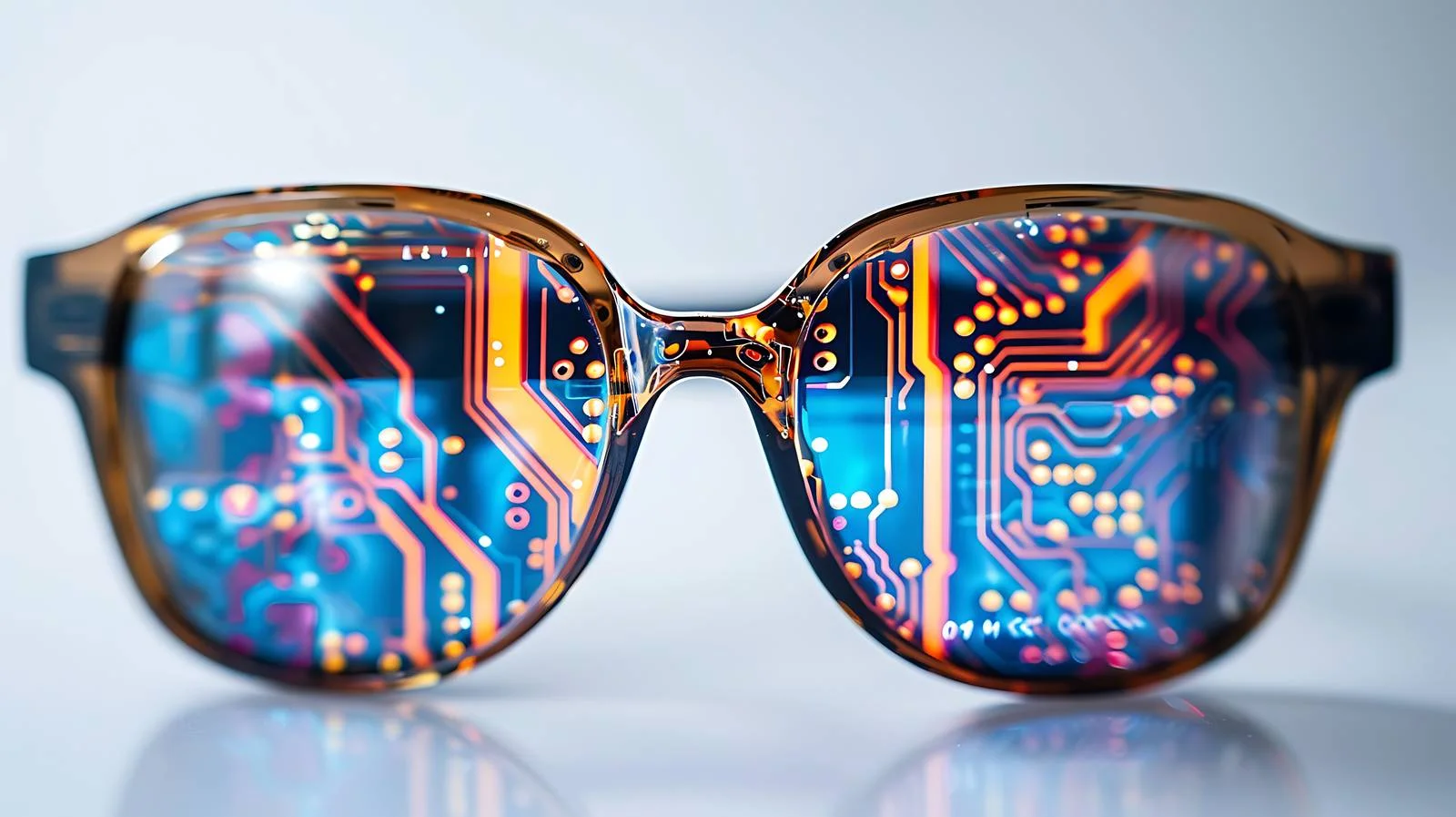 Advanced Circuit Board Reflection Over Glass — free download from Dotvec