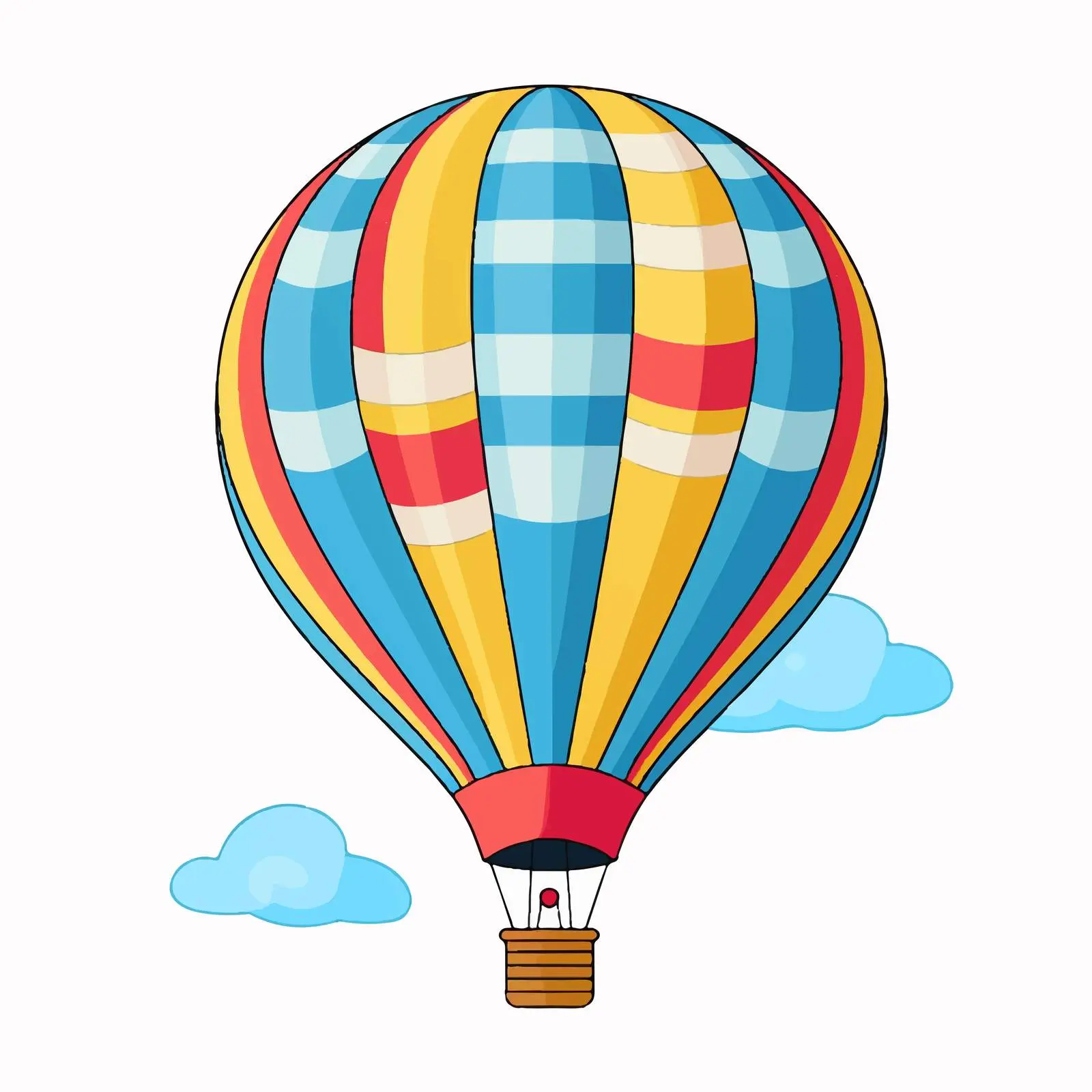 Air Balloon Vector Illustration on White Background — free download from Dotvec