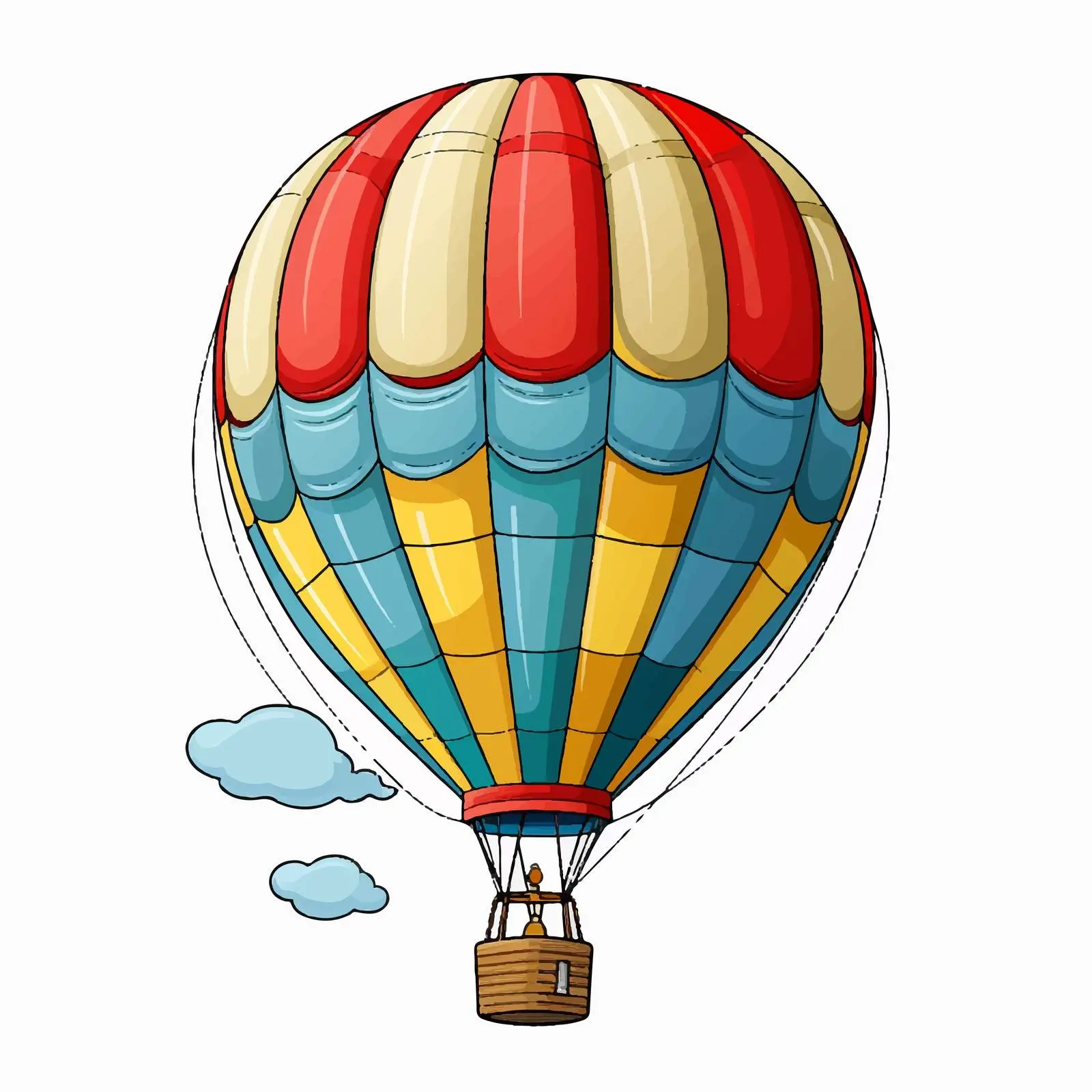 Air Balloon Line Vector Illustration on White Background — free download from Dotvec