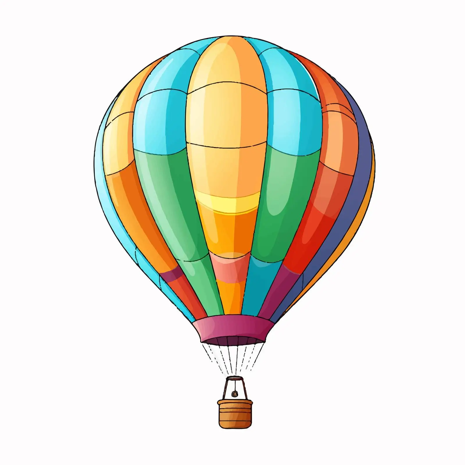 Hot Air Balloon Vector Illustration on White Background – free above image from Dotvec