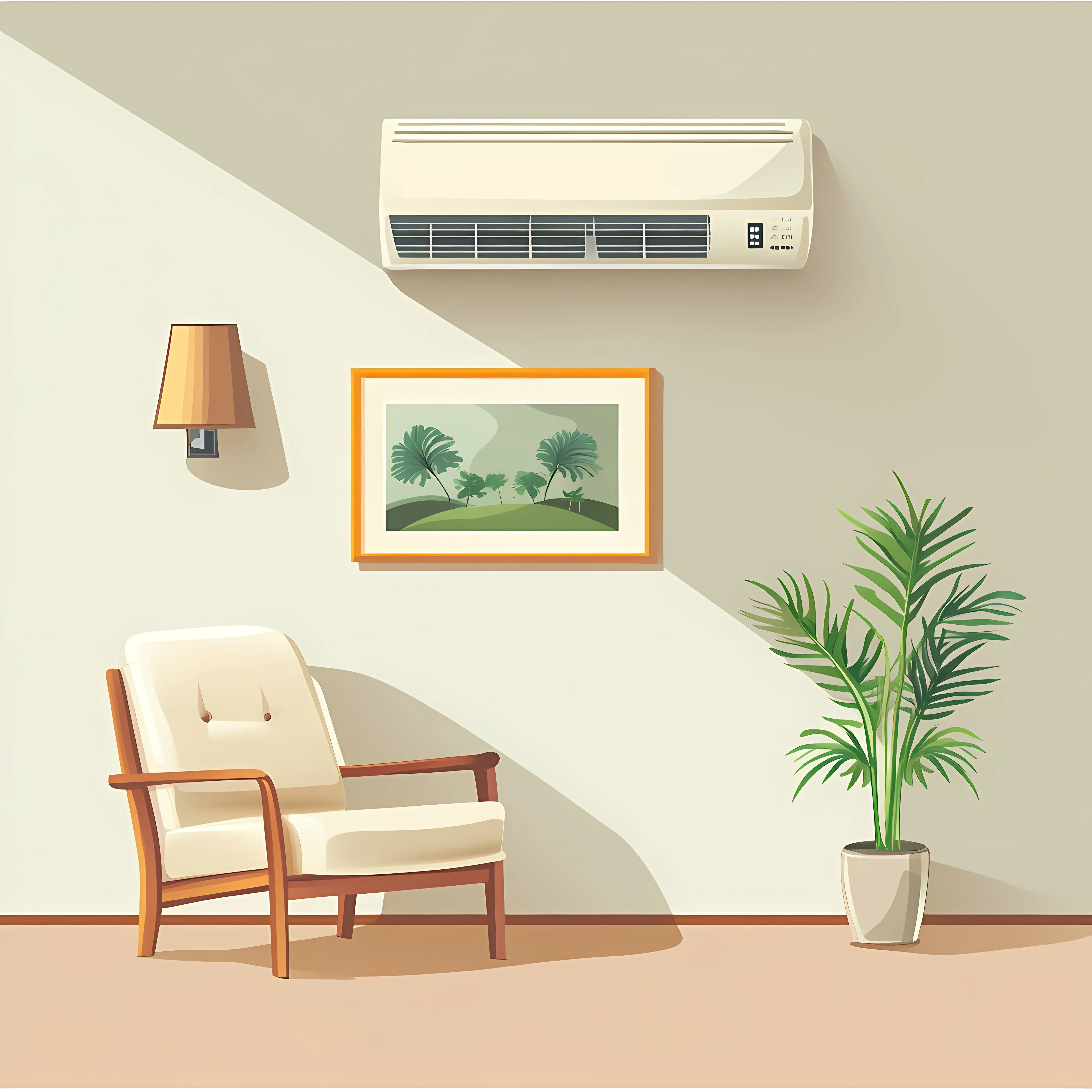 Flat Vector Illustration of Home Air Conditioning — free download from Dotvec