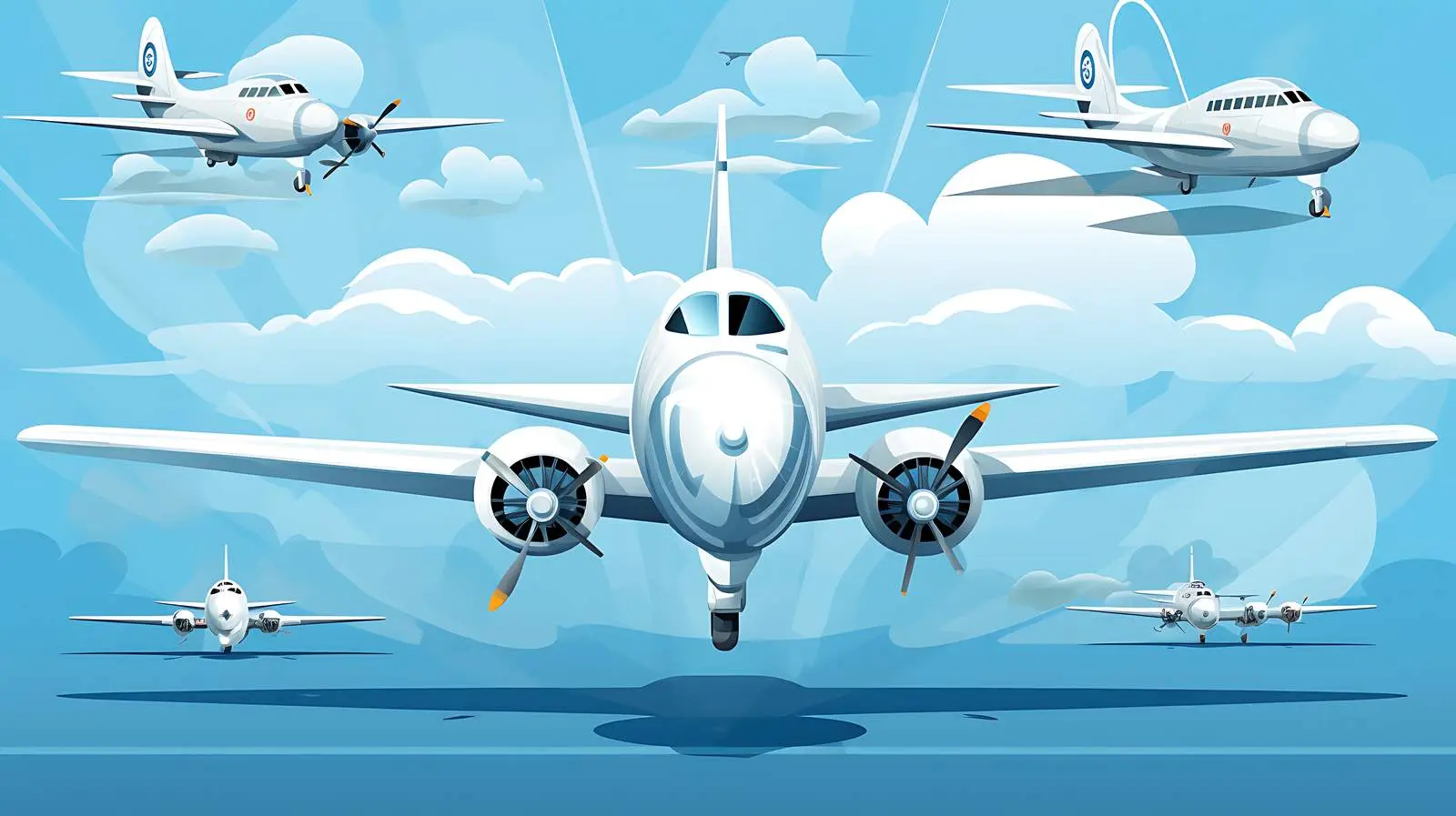 Air Force White Airplanes on Blue — free download from Dotvec