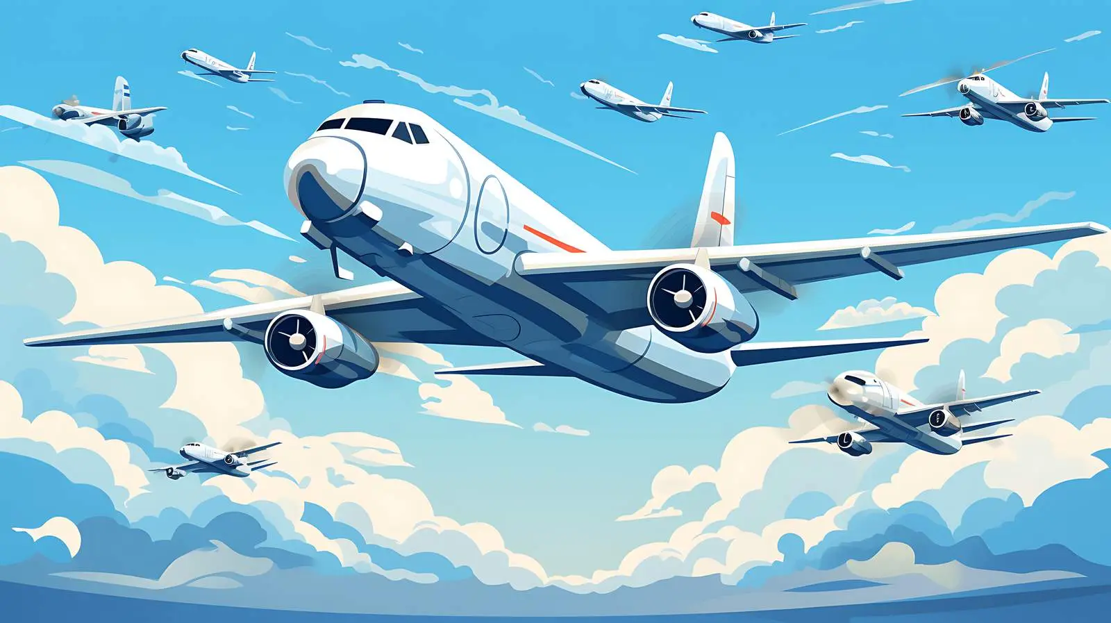 Air Force White Airplanes Blue Background — free download from Dotvec