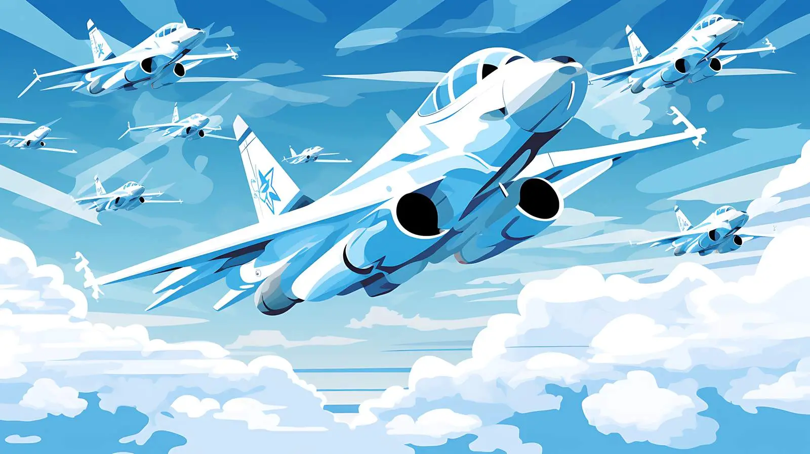 Air Force White Airplanes Blue Background — free download from Dotvec